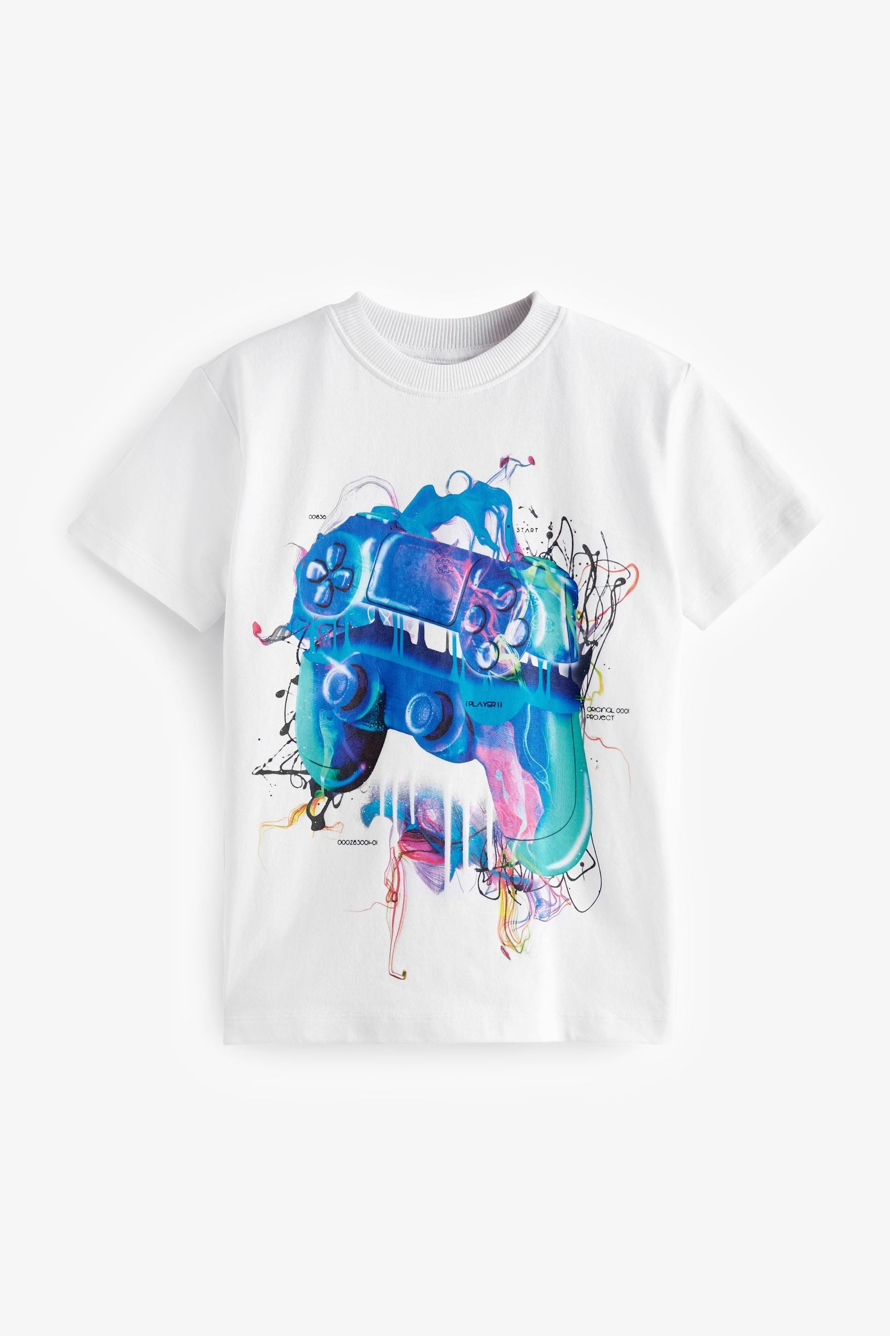 White Controller Short Sleeve Graphic T-Shirt (3-16yrs)