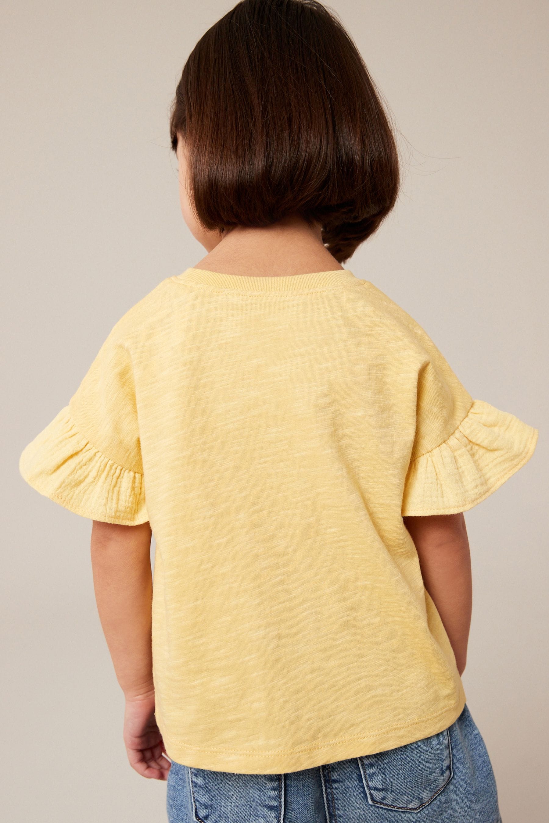 Yellow Frill Short Sleeve T-Shirt (3mths-7yrs)