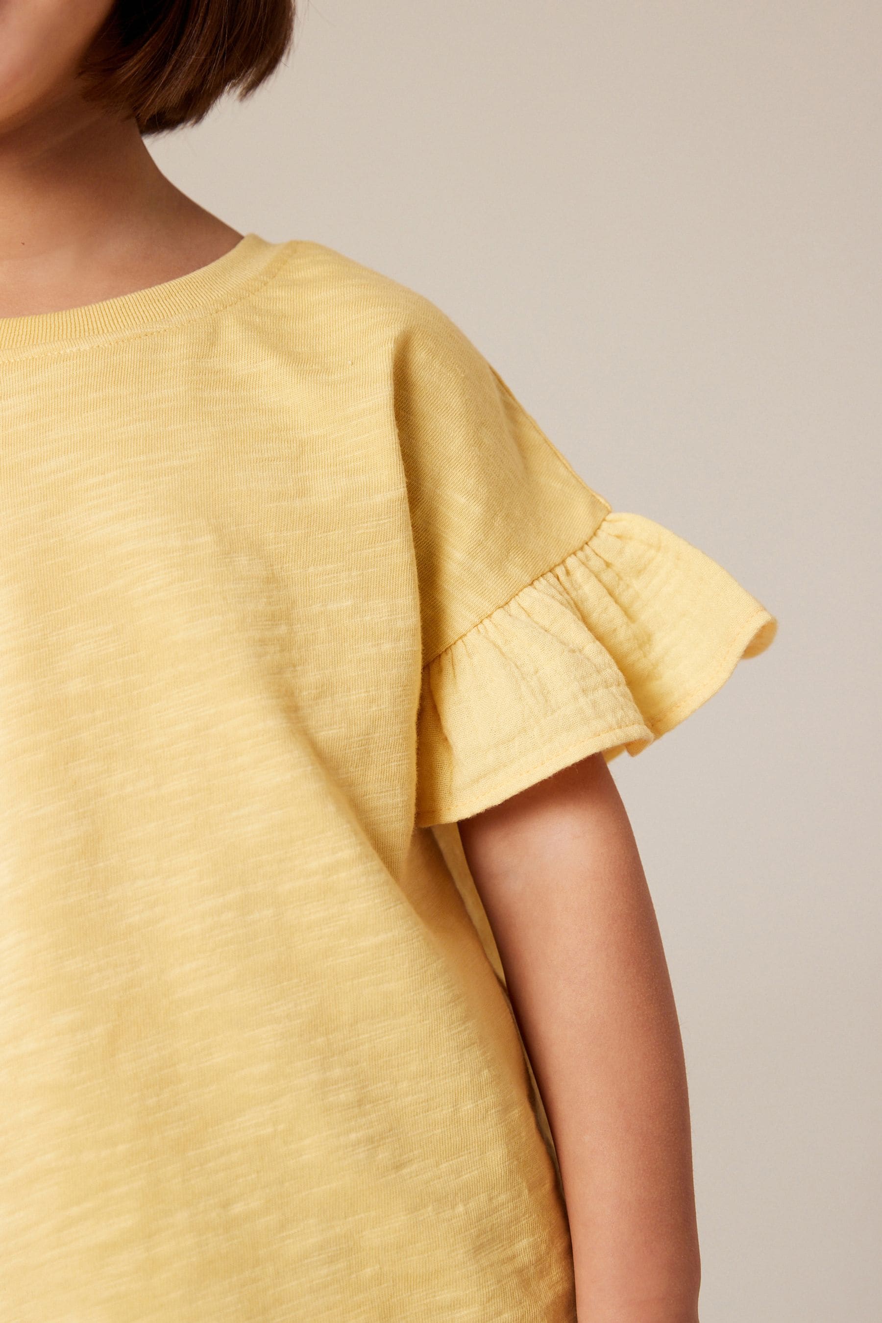 Yellow Frill Short Sleeve T-Shirt (3mths-7yrs)