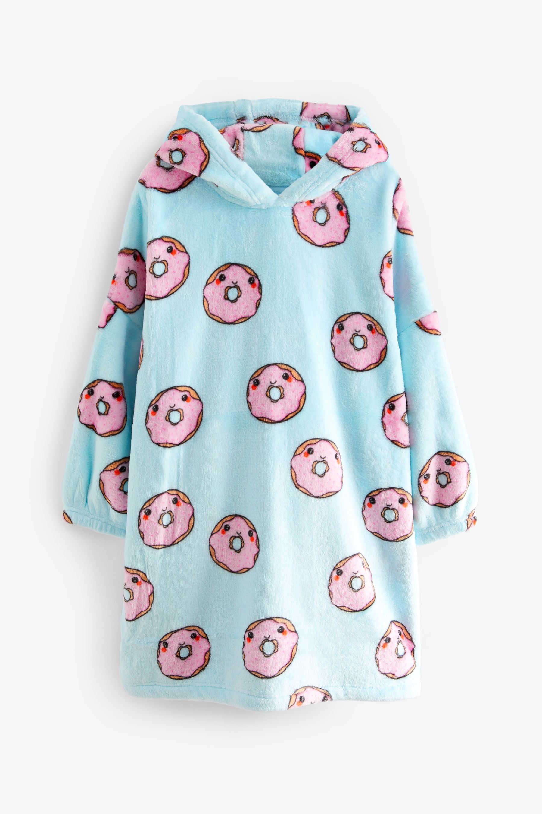 Blue Doughnut Character Hooded Blanket (3-16yrs)