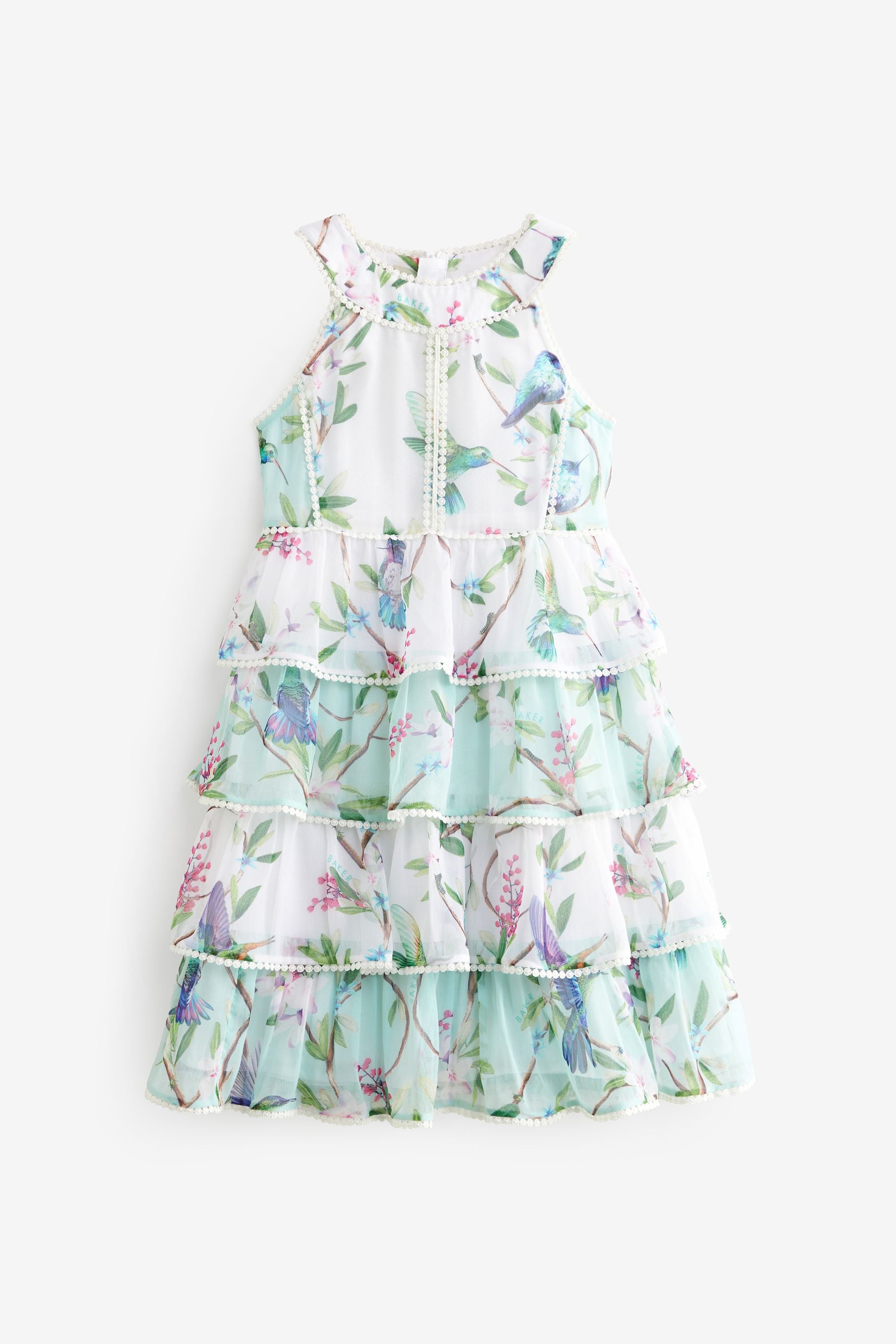 Mint Green Baker by Ted Baker Tiered Chiffon Dress