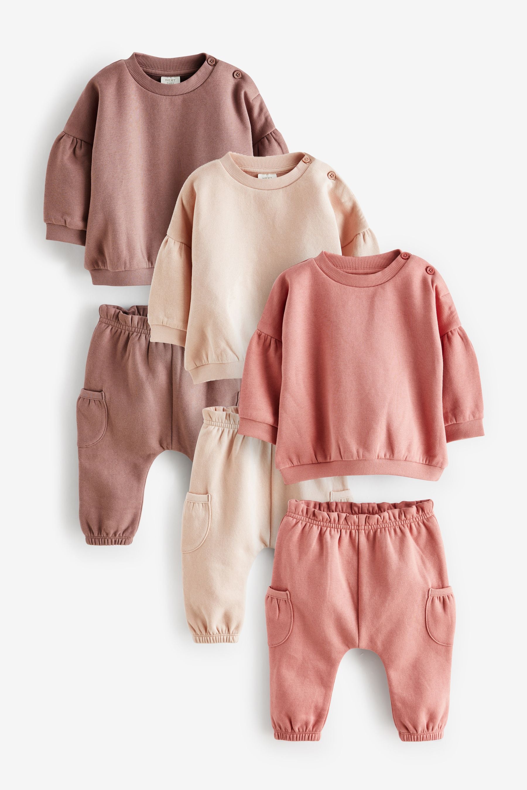 Pink Baby Cosy Sweaters And Joggers 6 Piece Set