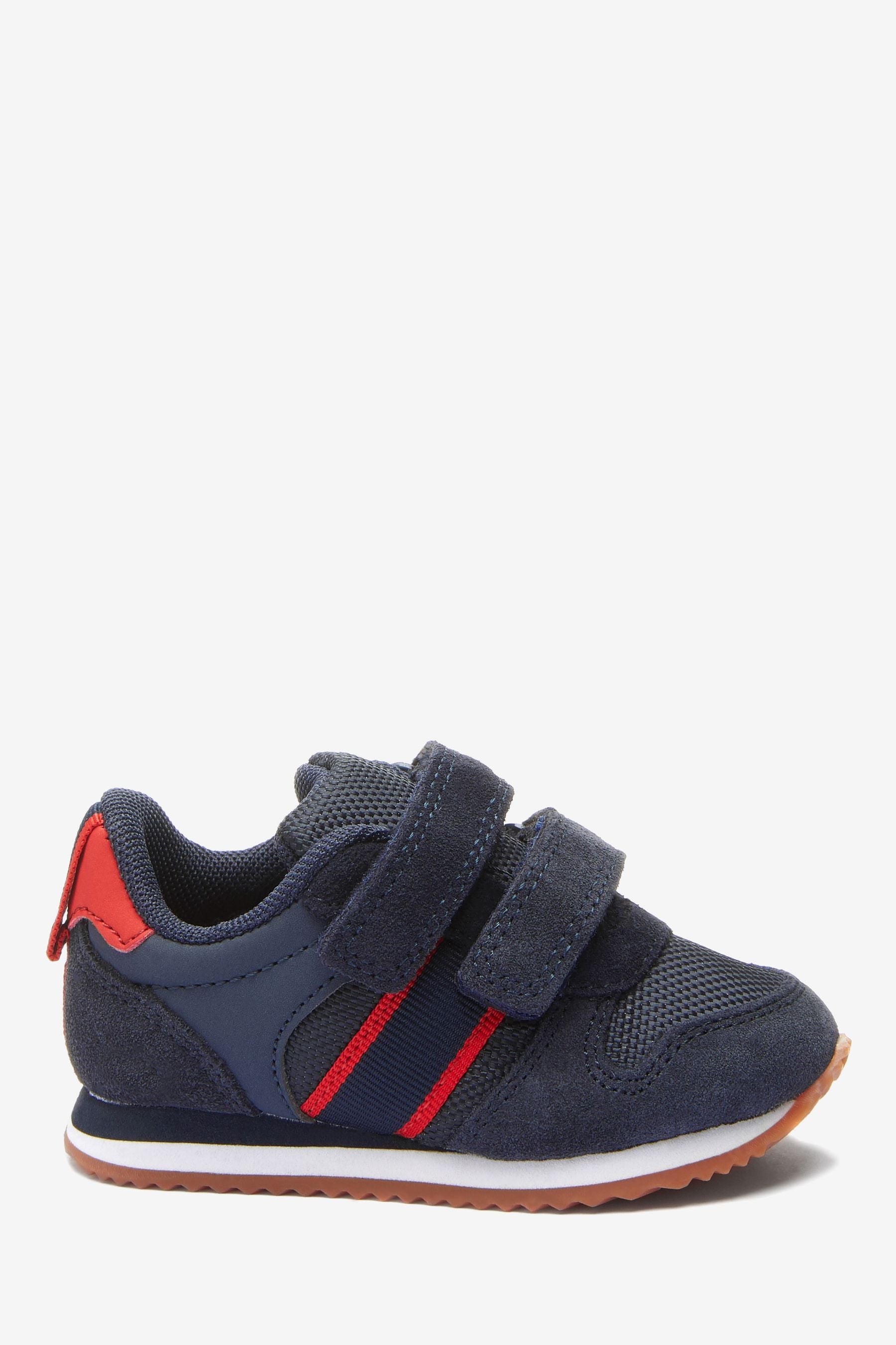 Navy/Red Double Strap Trainers