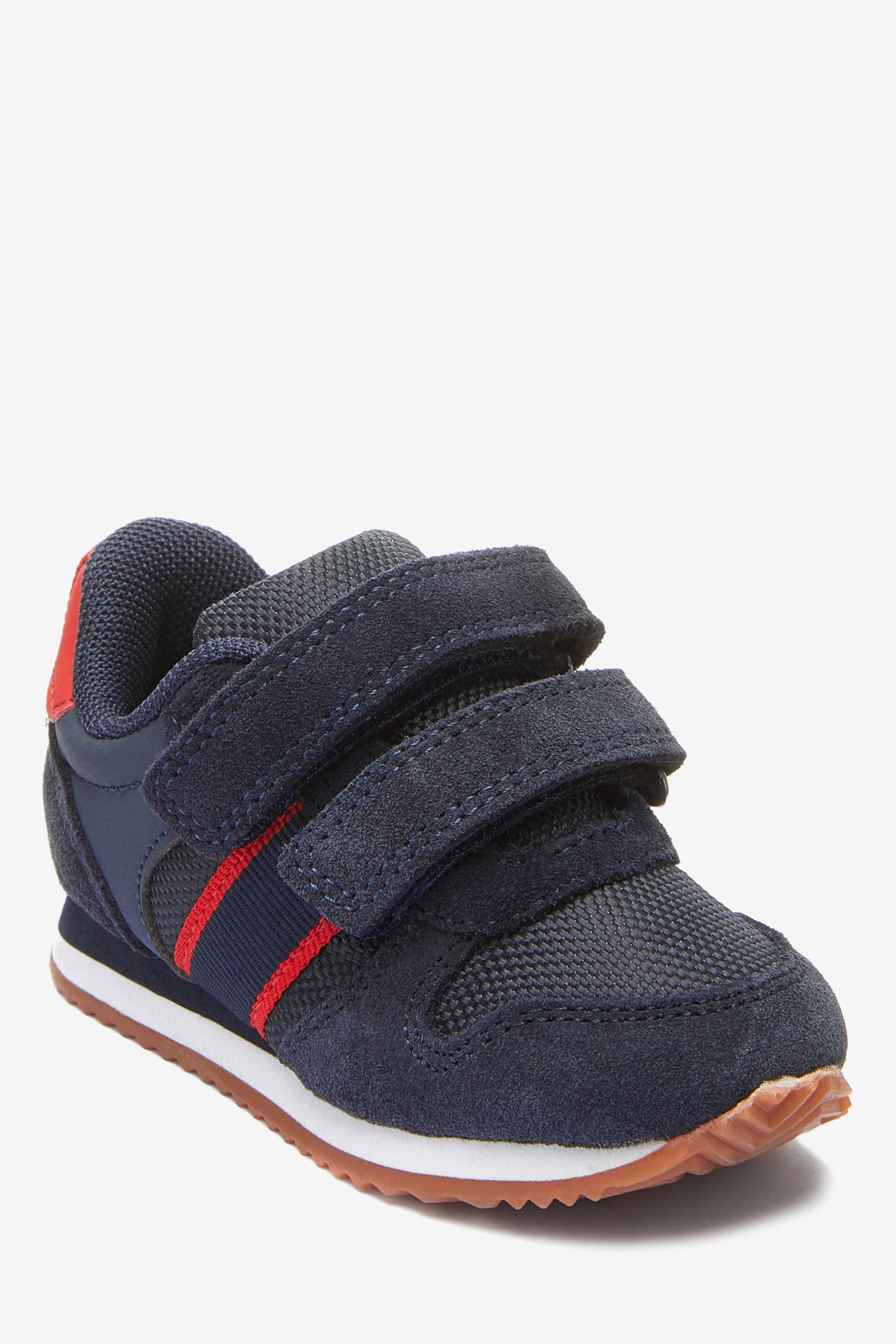 Navy/Red Double Strap Trainers