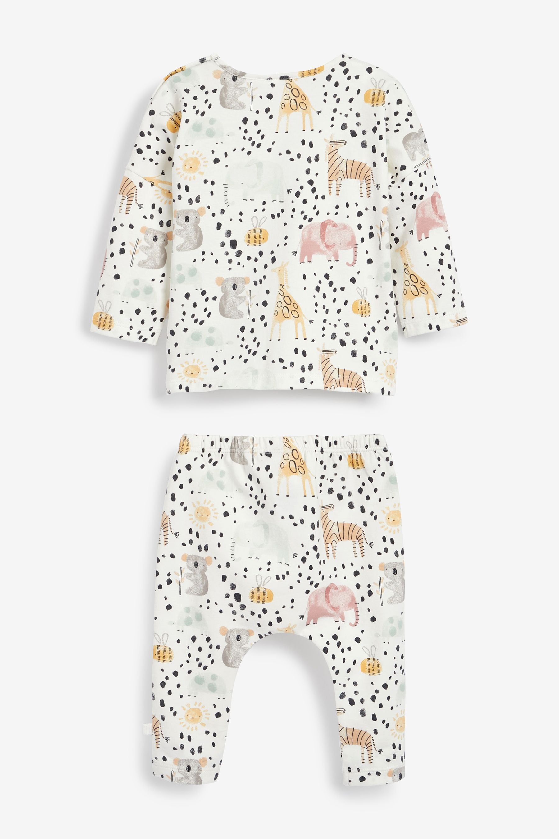 White Baby 2 Piece Animal Print Top And Leggings Set (0mths-2yrs)