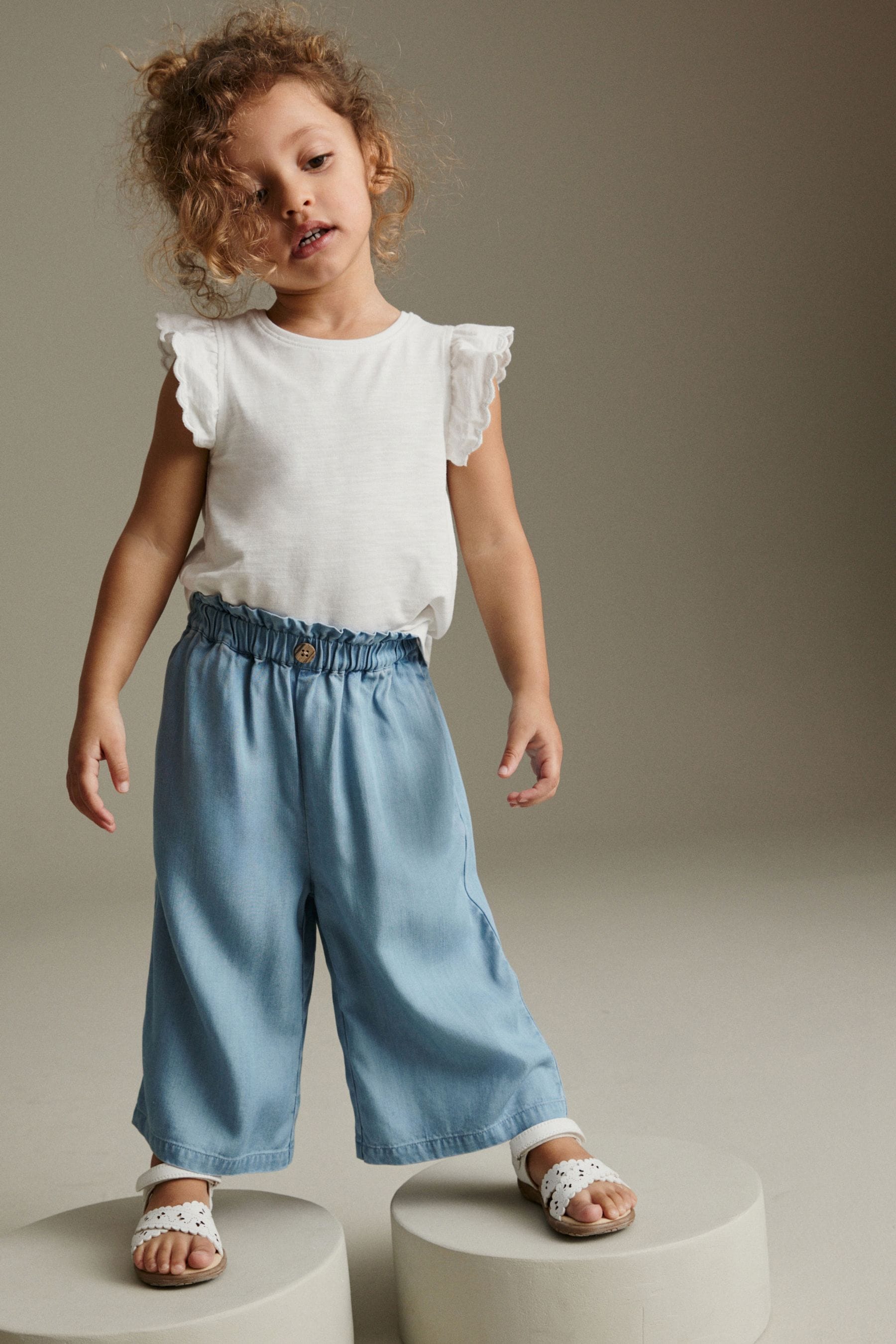 Denim Wide Leg Trousers (3mths-7yrs)