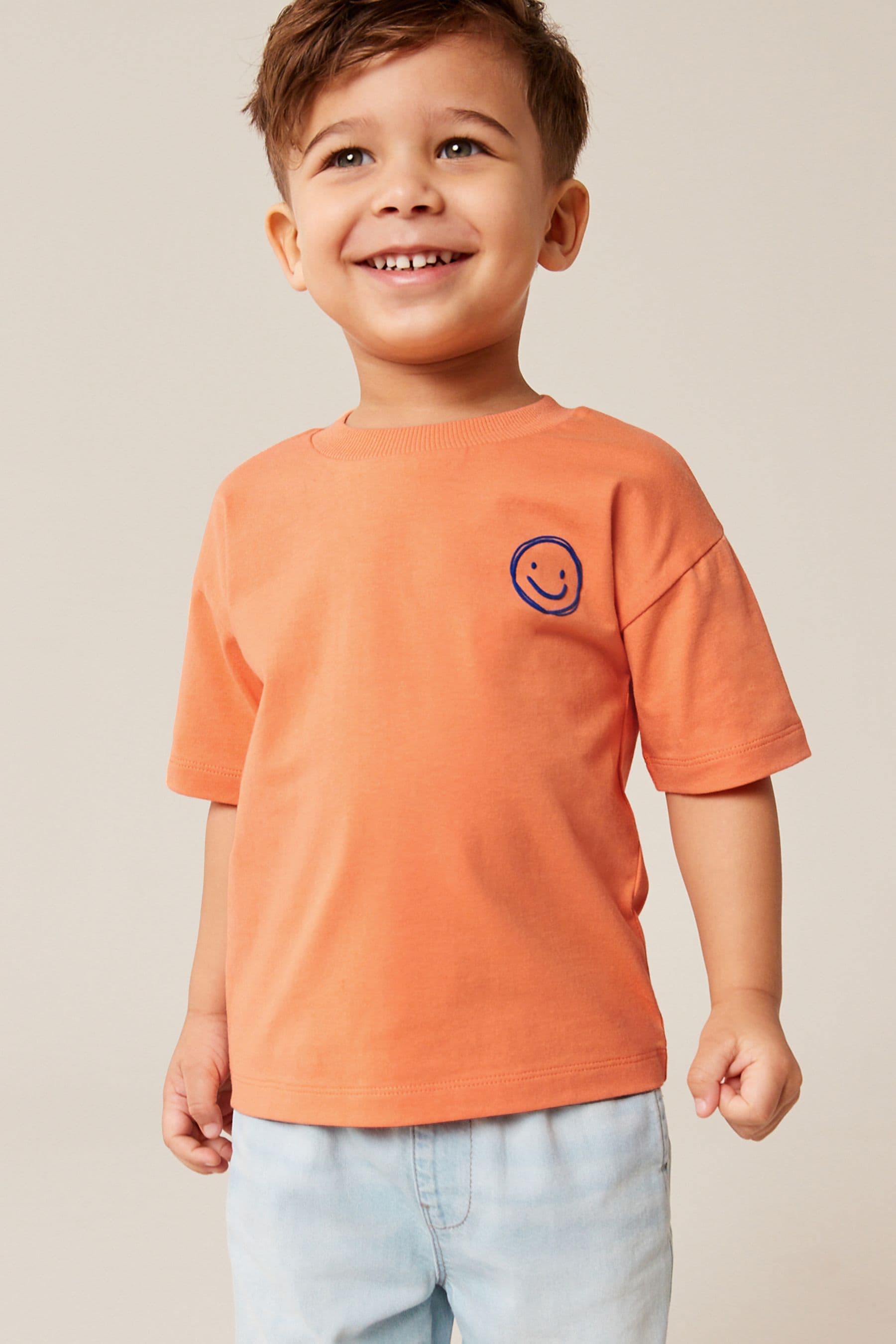 Orange Simple Short Sleeve T-Shirt (3mths-7yrs)