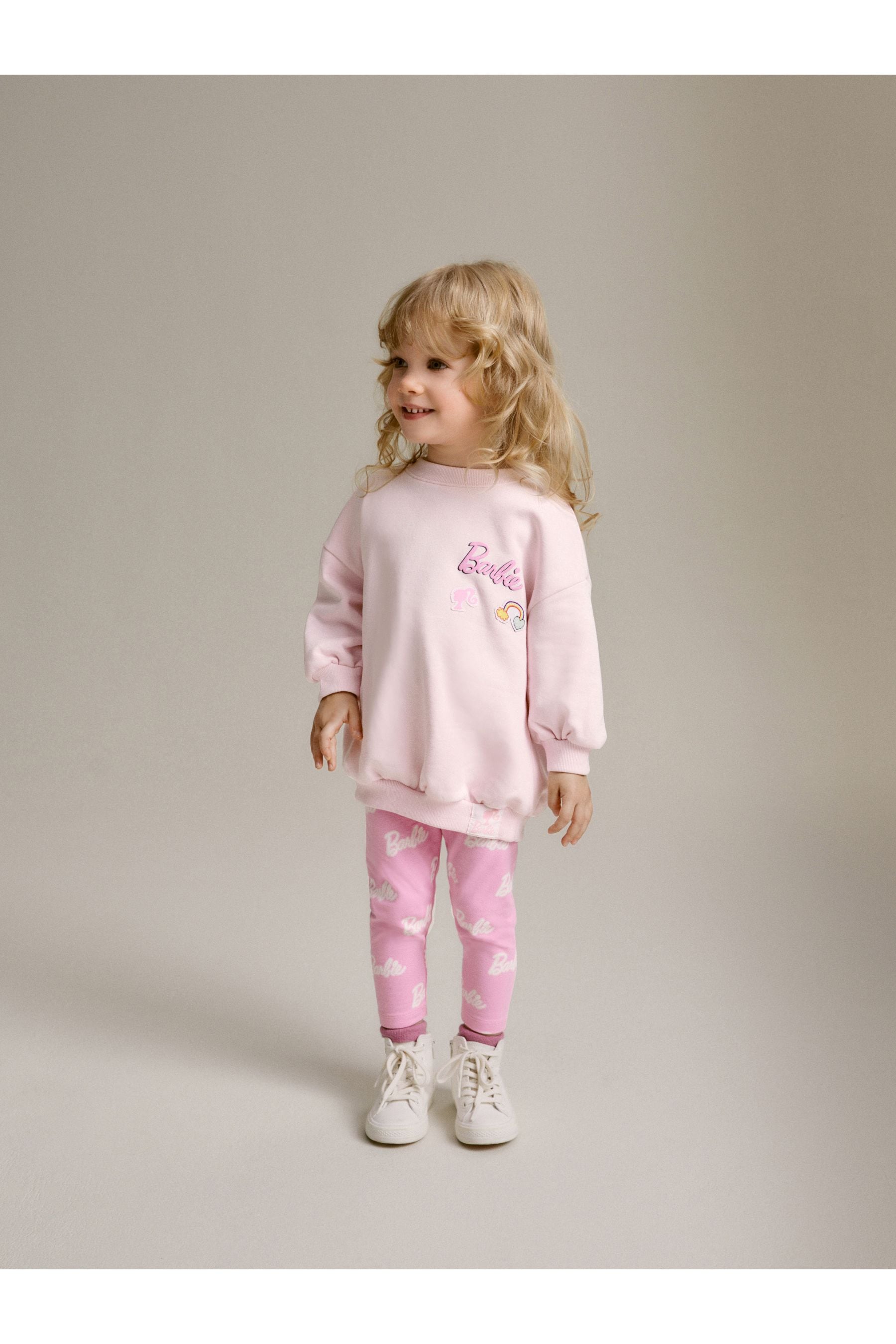 Pink Barbie Crew Sweatshirt & Leggings Set (3mths-7yrs)