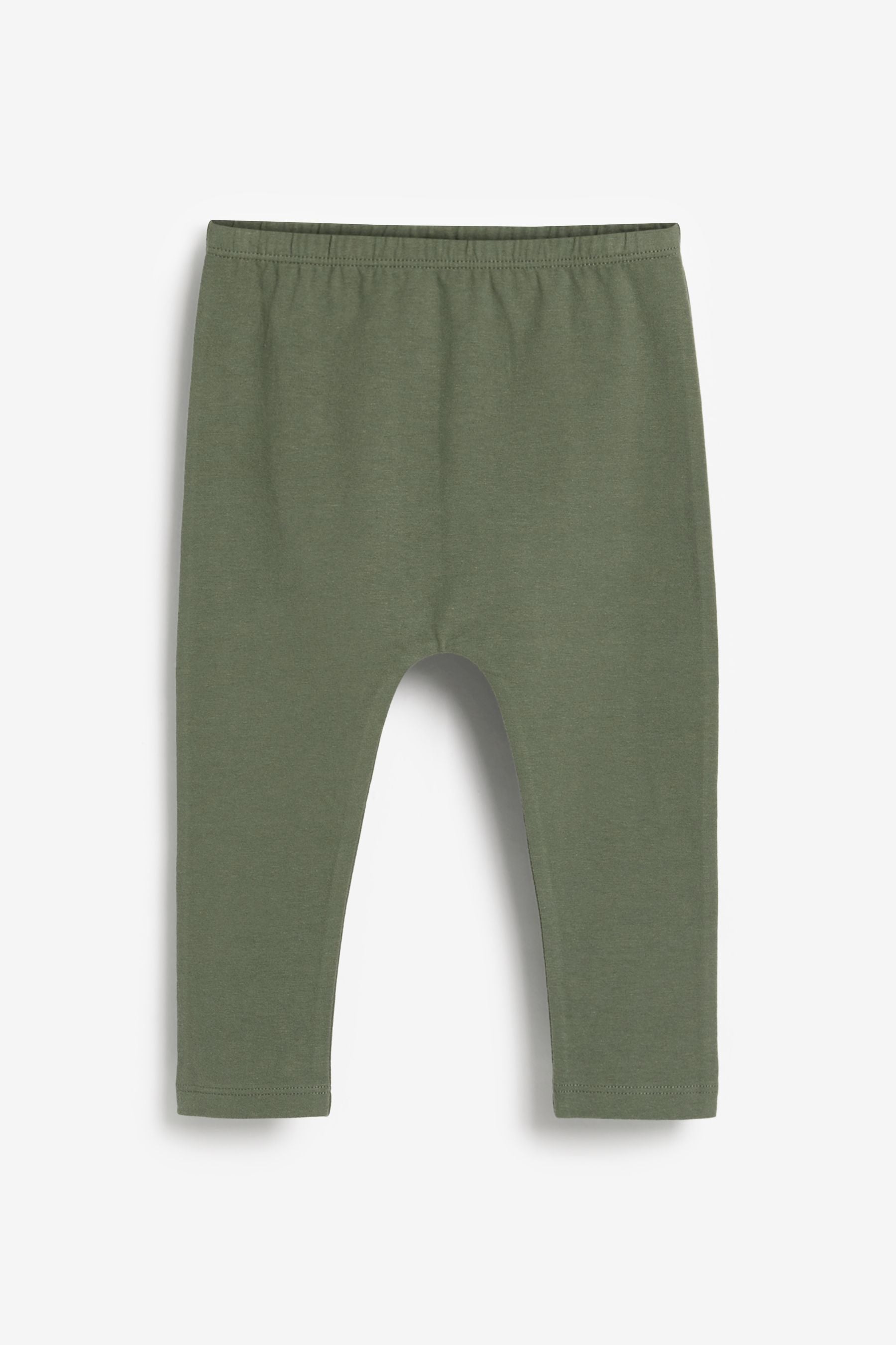 Khaki Green Plain 3 Pack Sueded Leggings (3mths-7yrs)