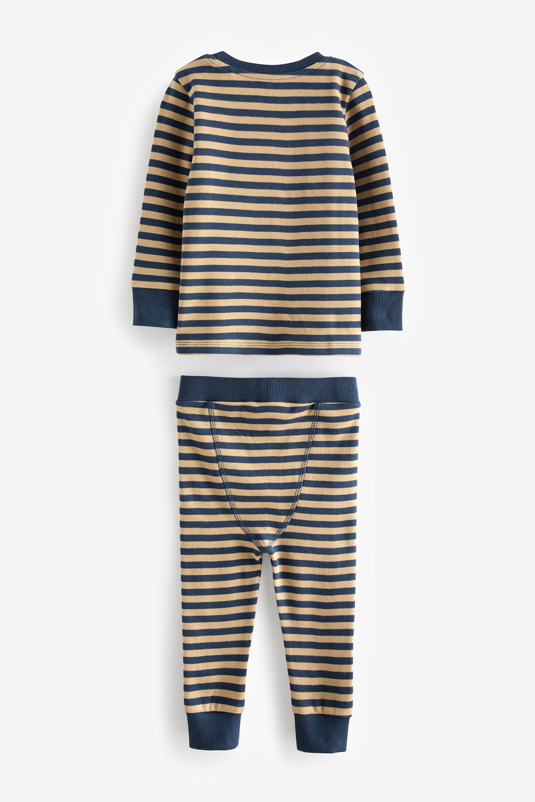 Brown/Blue Transport Long Sleeve 3 Pack Pyjamas Set (9mths-8yrs)