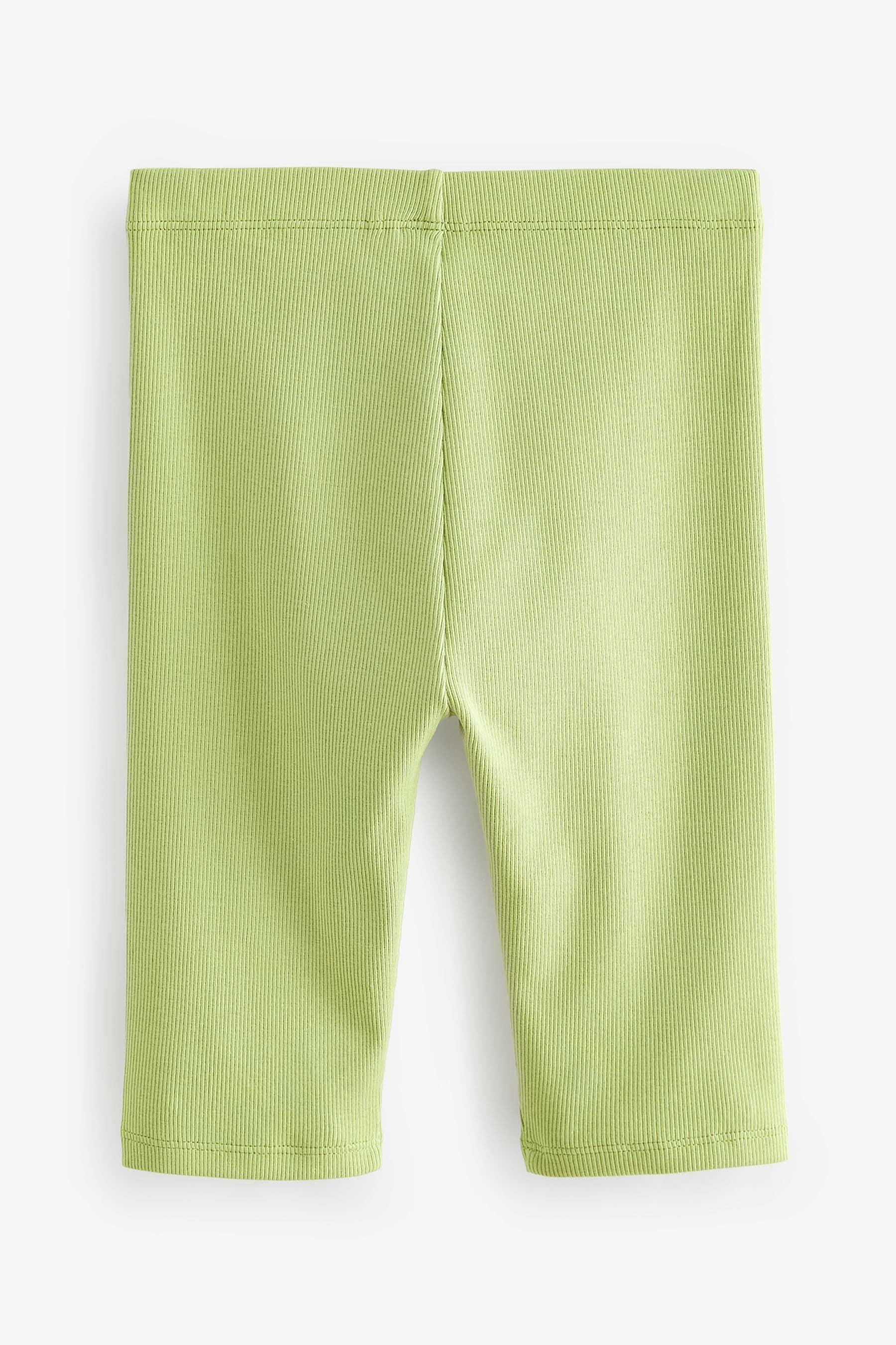 Green Ribbed Cropped Leggings (3-16yrs)