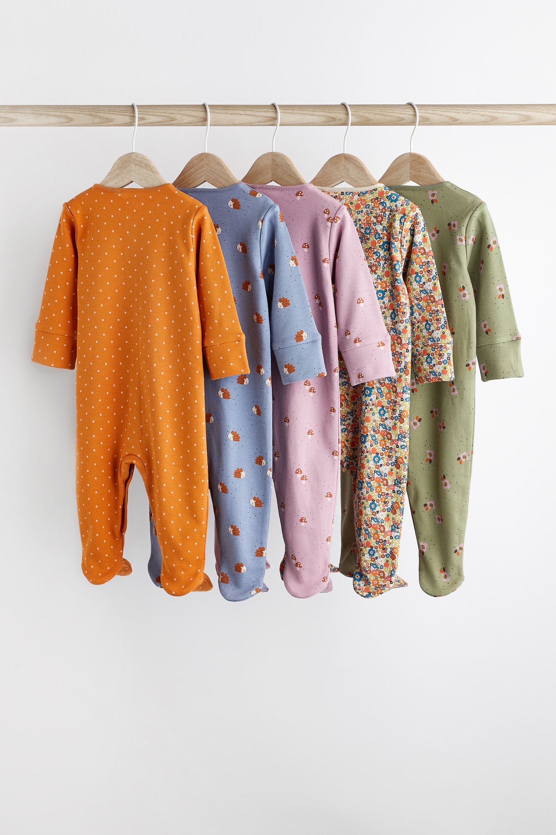 Multi Baby Sleepsuits 5 Pack (0mths-2yrs)