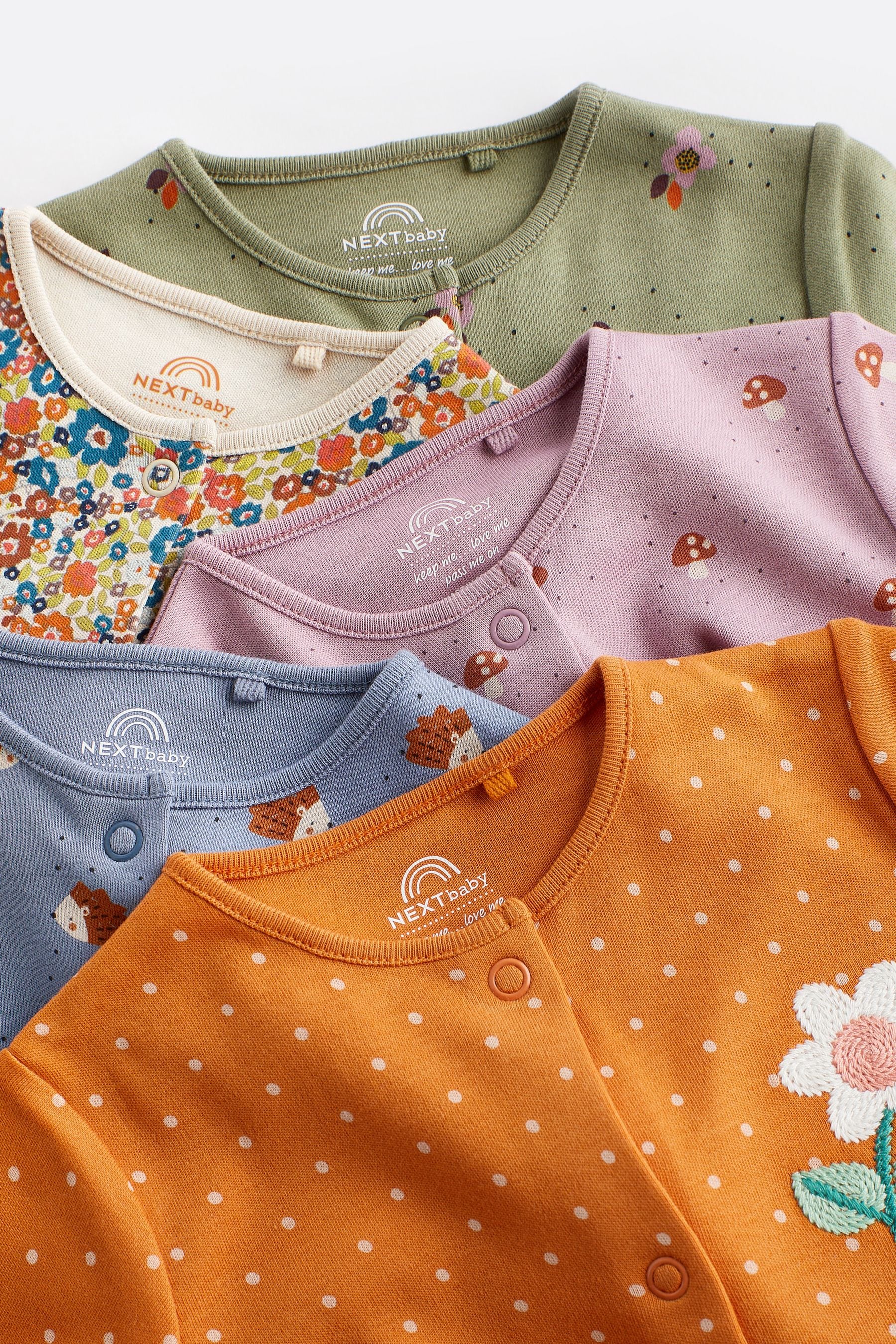 Multi Baby Sleepsuits 5 Pack (0mths-2yrs)