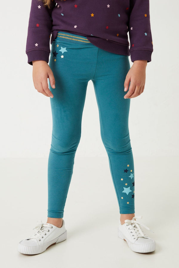 Green FatFace Star Print Leggings