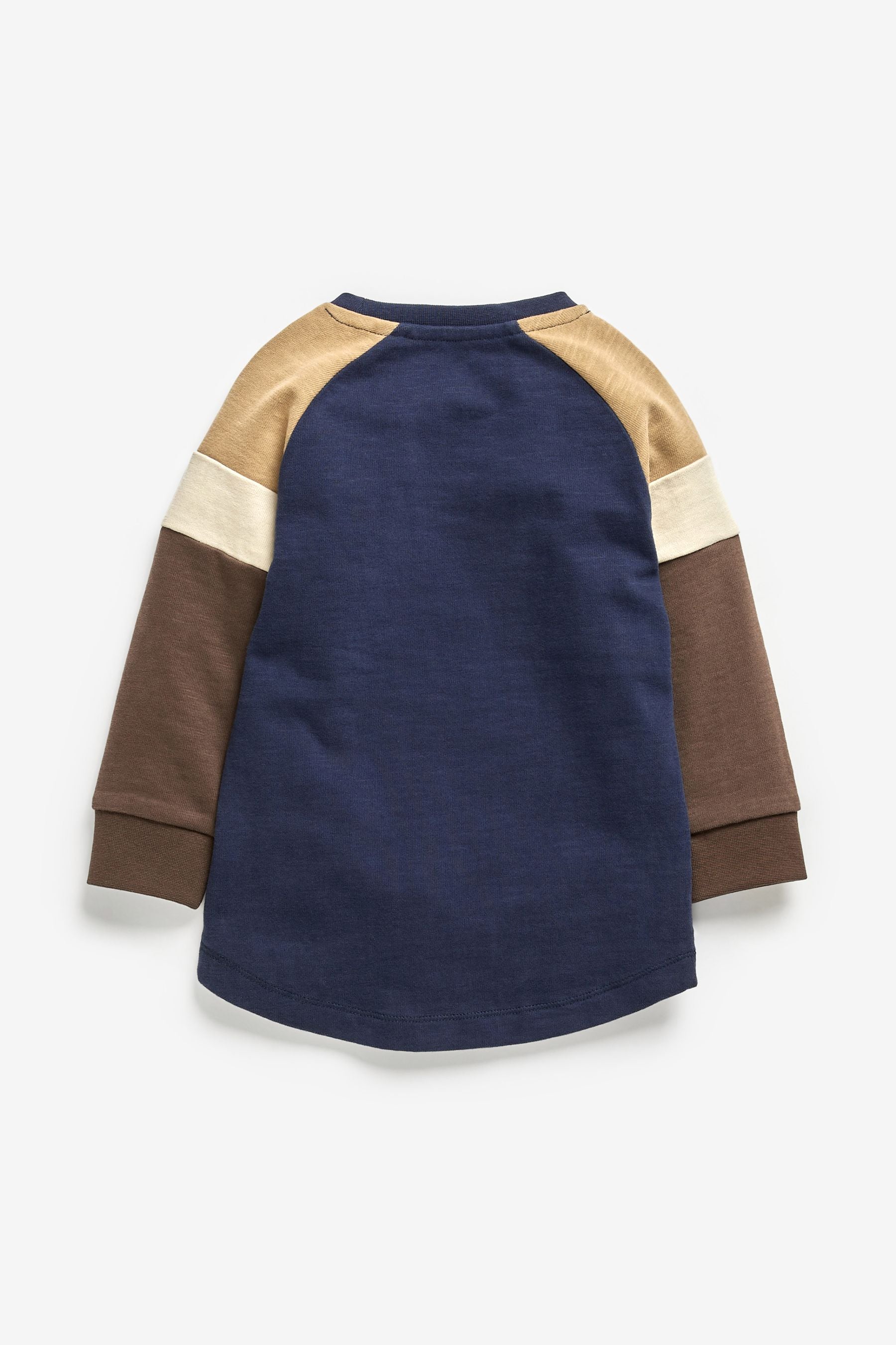 Navy/Tan Cosy Long Sleeve Raglan T-Shirt (3mths-7yrs)