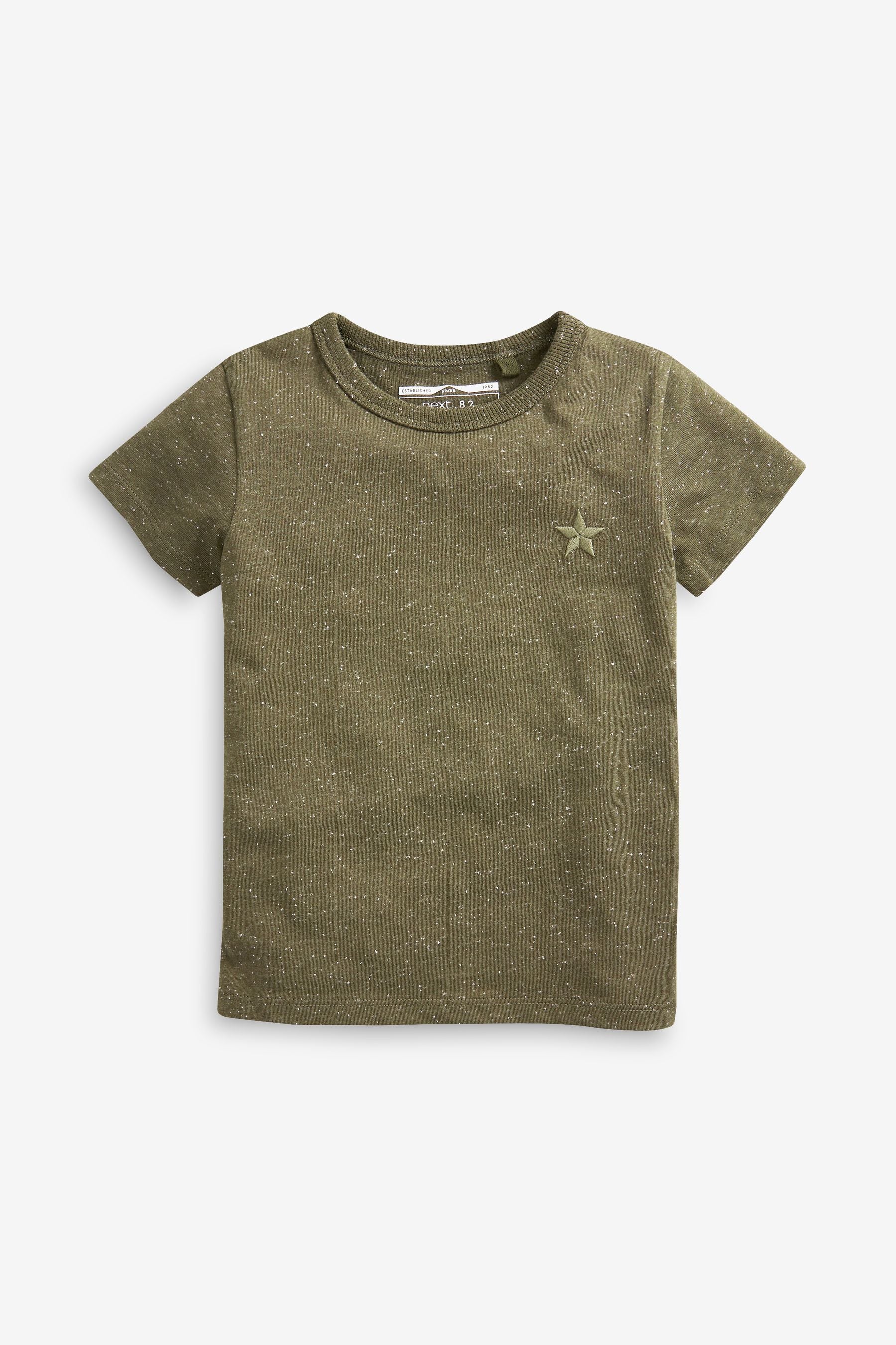 Khaki Green 5 Pack Textured T-Shirts (3mths-7yrs)