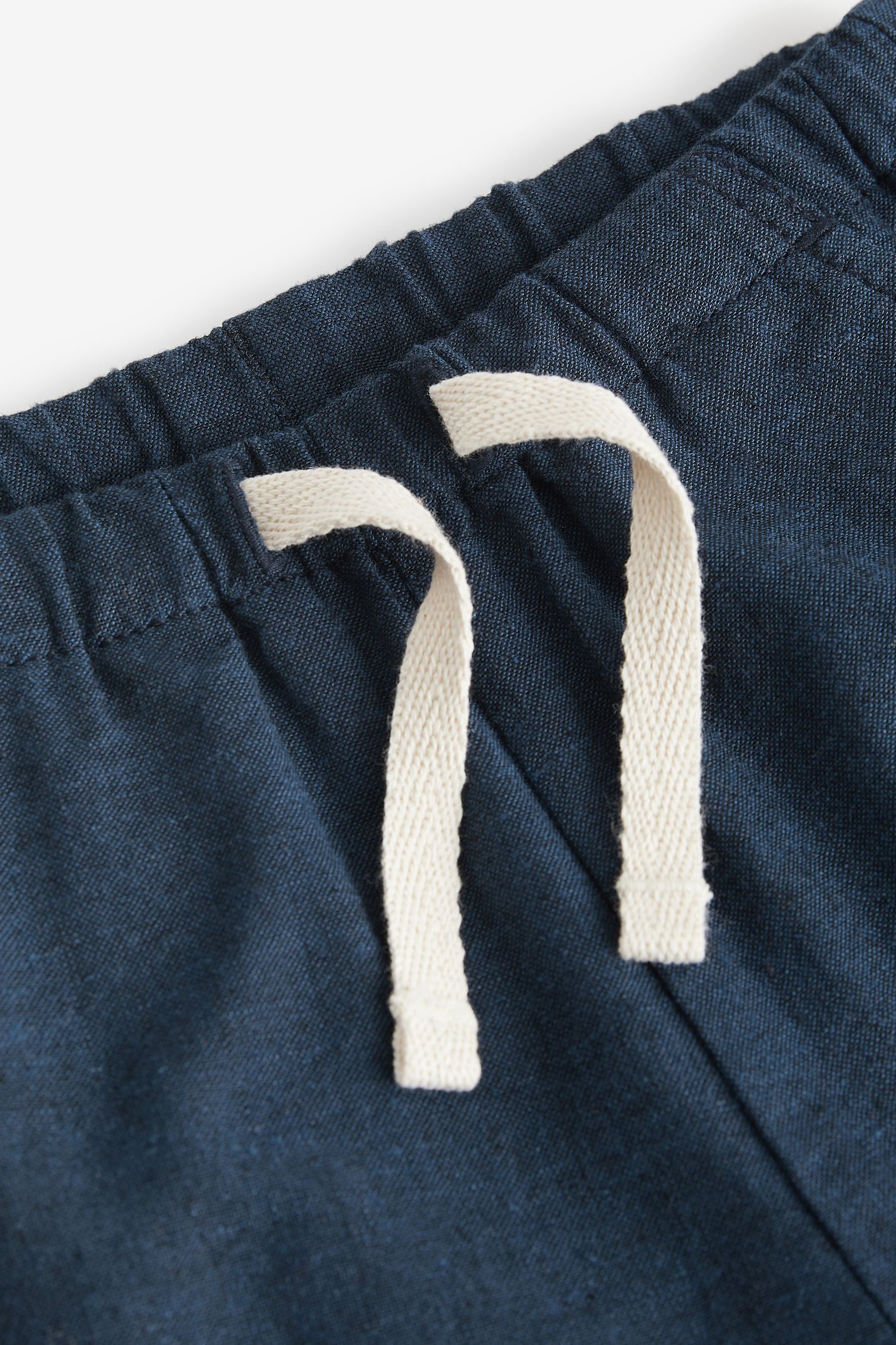 Navy Linen Blend Pull-On Shorts (3mths-7yrs)