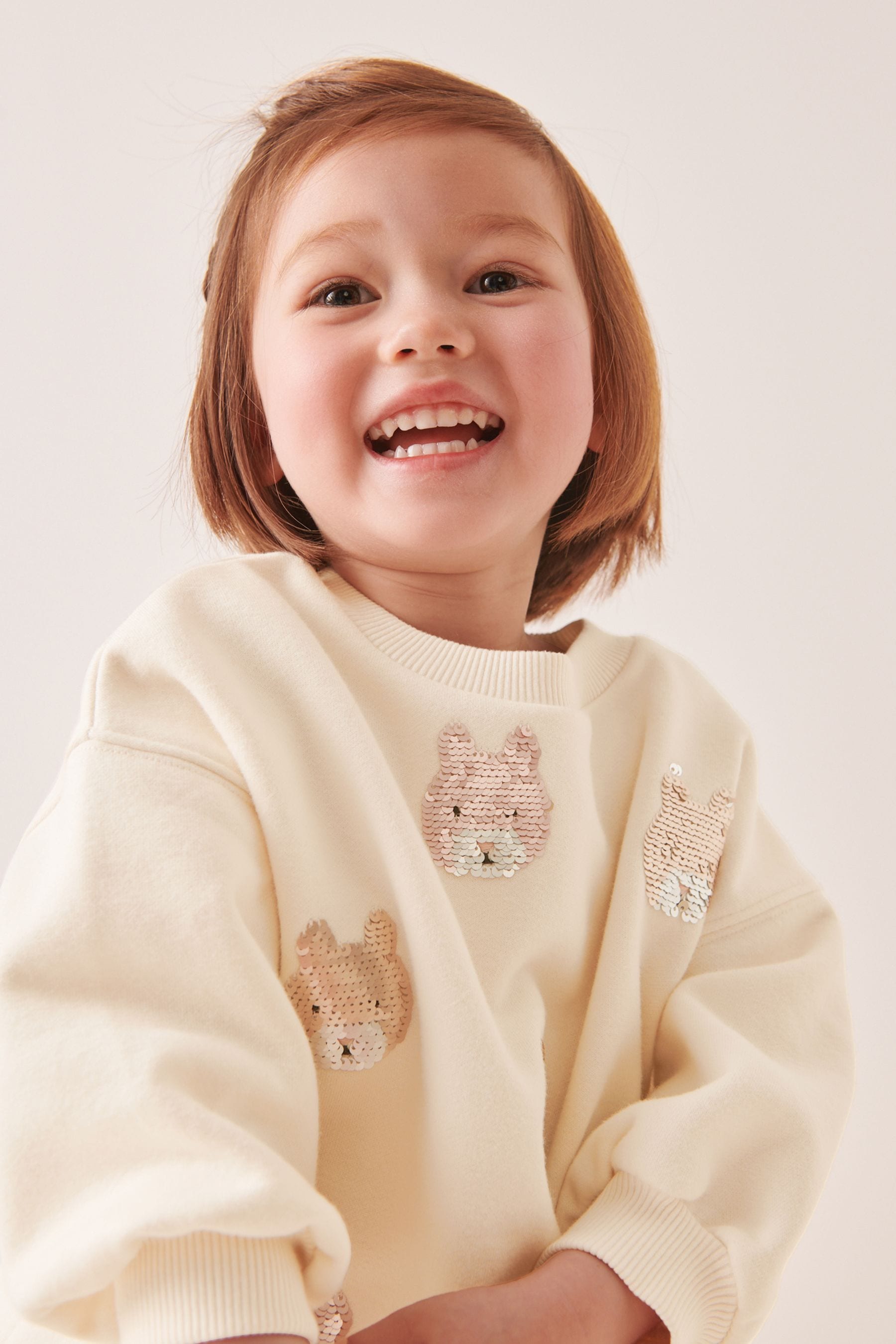 Cream Sequin Sweatshirt (3mths-7yrs)