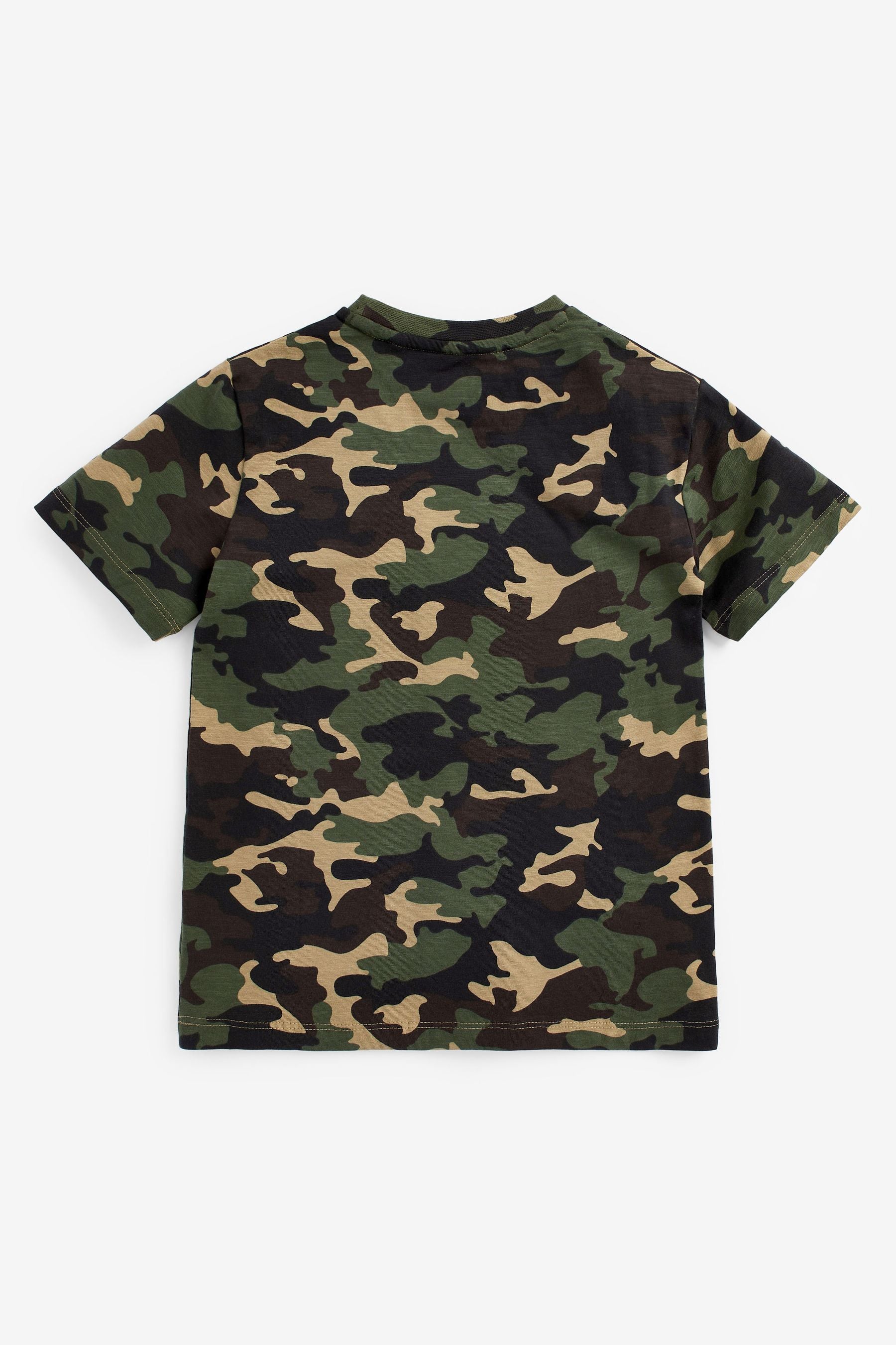 Camouflage Jurassic World Flippy Sequin Licence T-Shirt (3-16yrs)