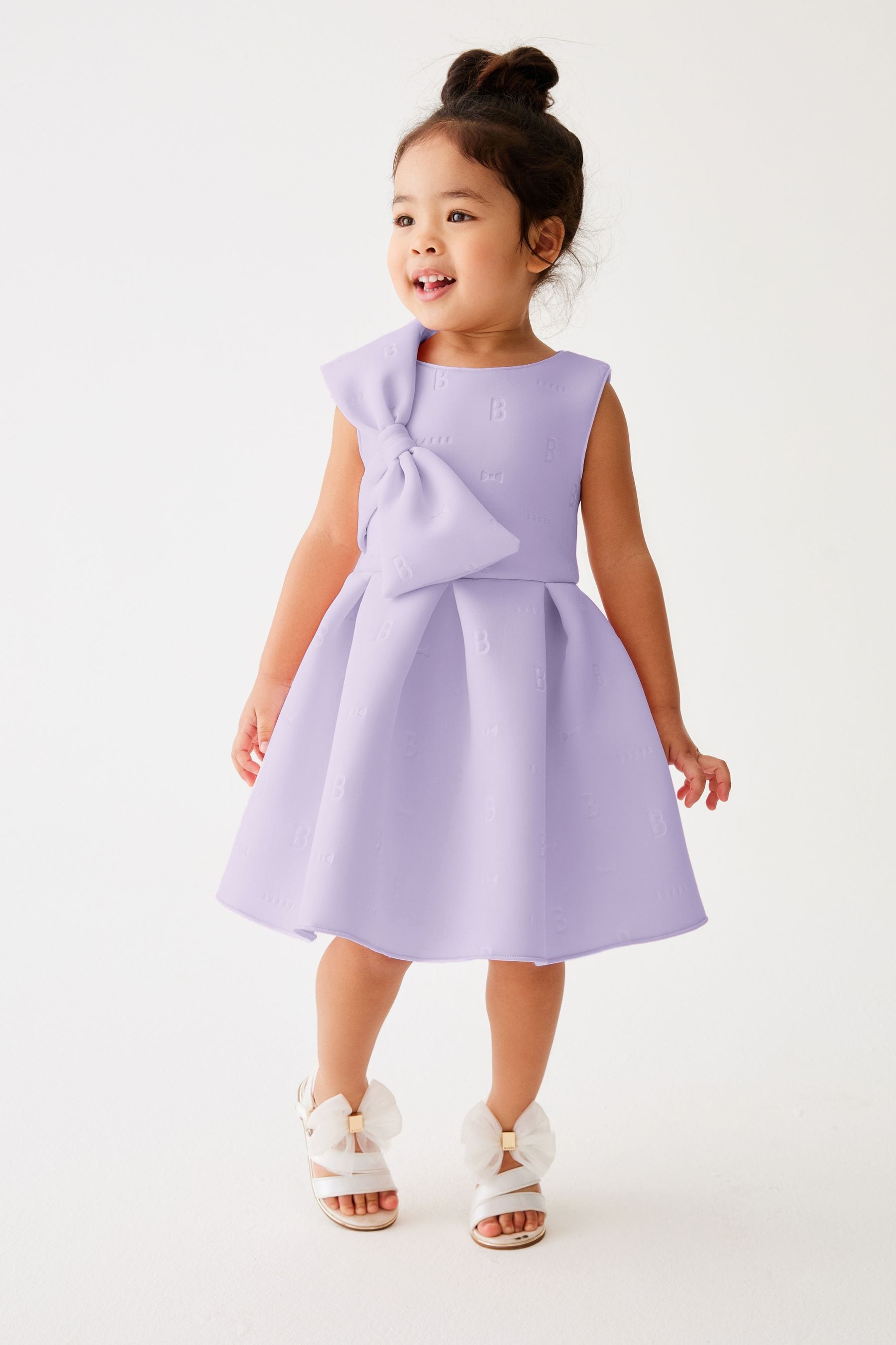 Purple Baker by Ted Baker Bow Embossed Scuba Pink Dress