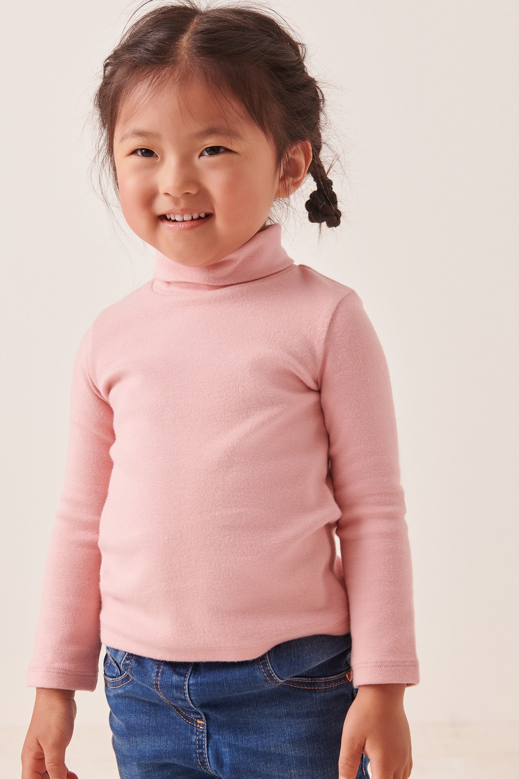 Pink Roll Neck Top (3mths-7yrs)