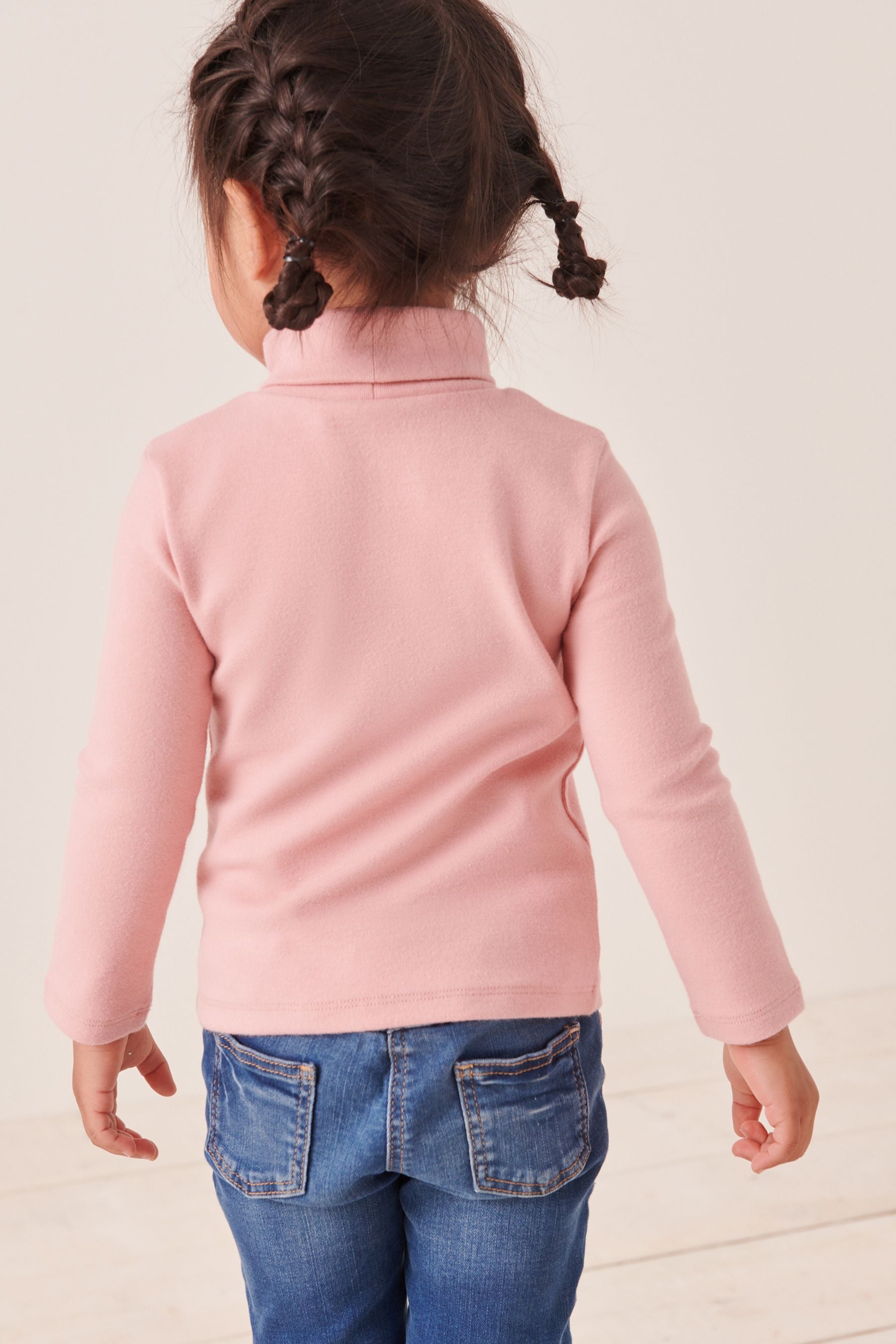 Pink Roll Neck Top (3mths-7yrs)