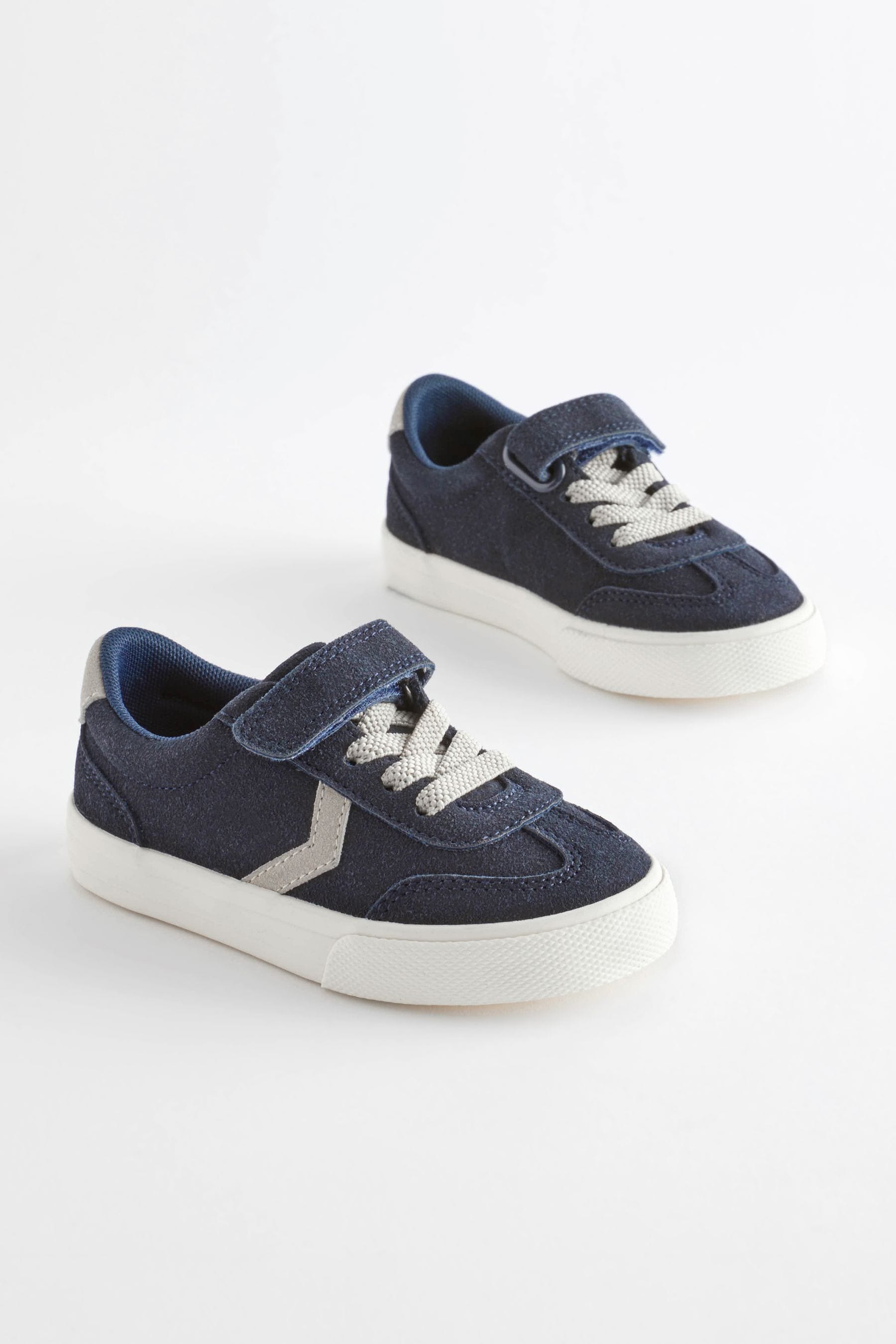 Navy Blue Touch Fastening Chevron Trainers