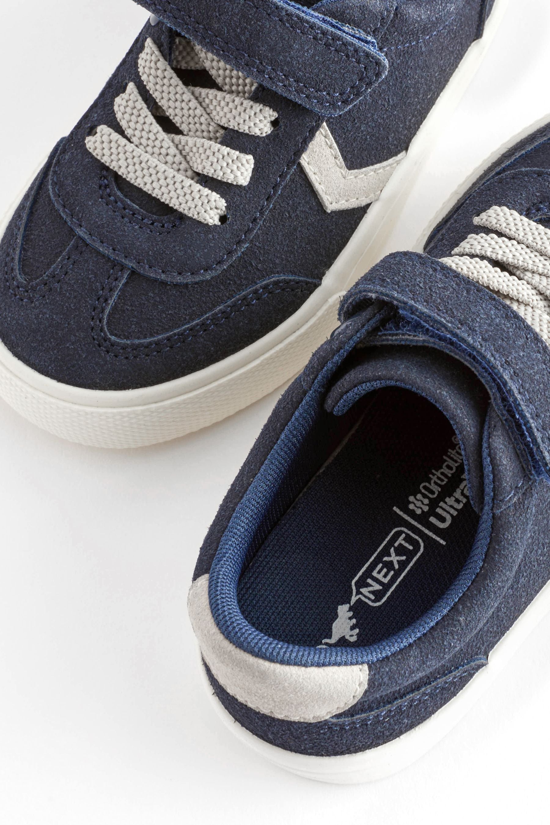 Navy Blue Touch Fastening Chevron Trainers