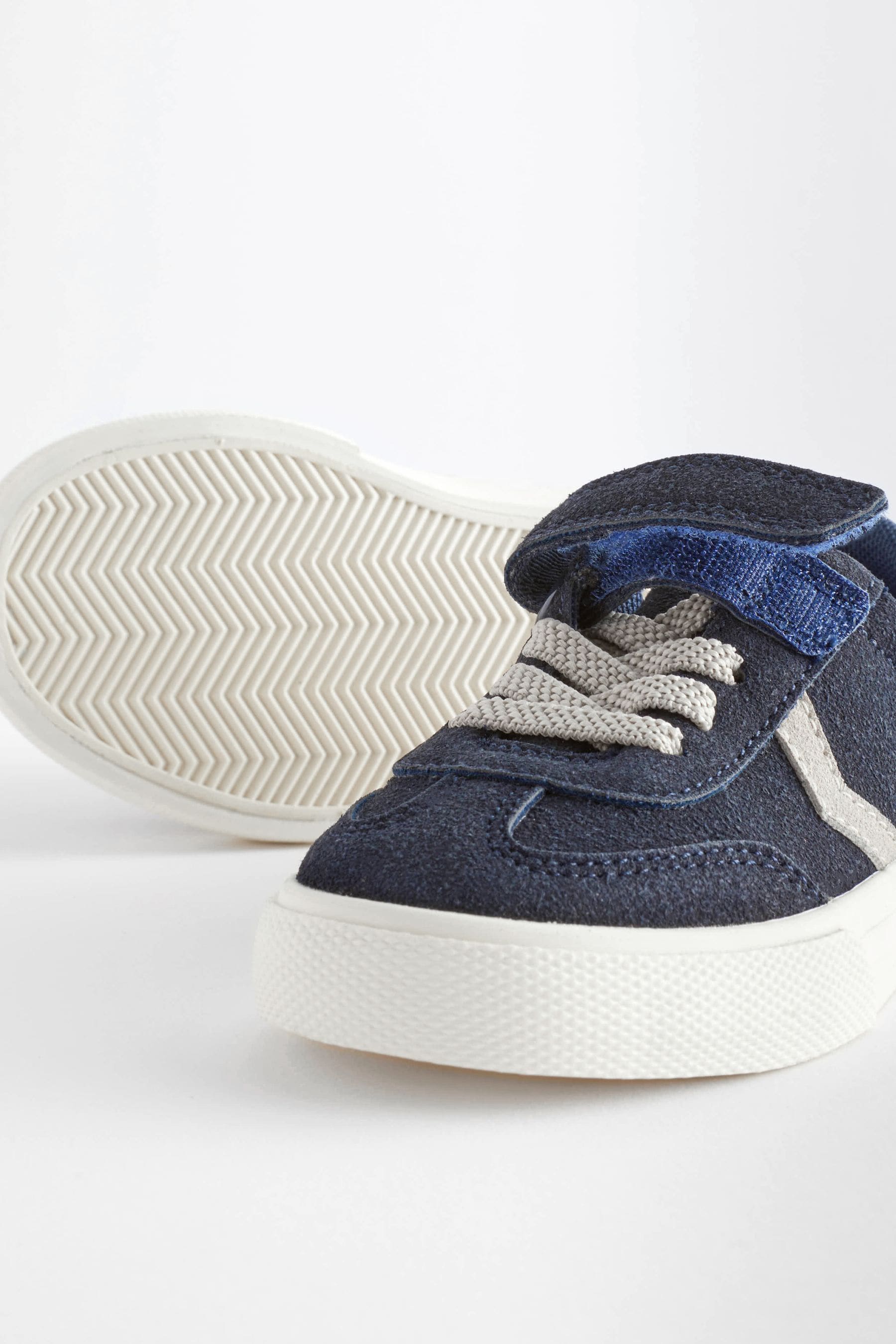 Navy Blue Touch Fastening Chevron Trainers