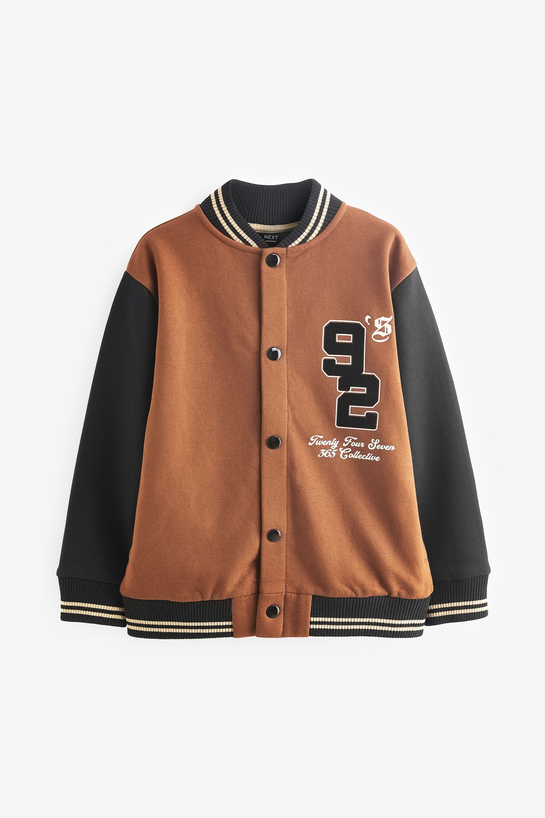 Black/Brown Baseball Bomber Jacket (3-16yrs)