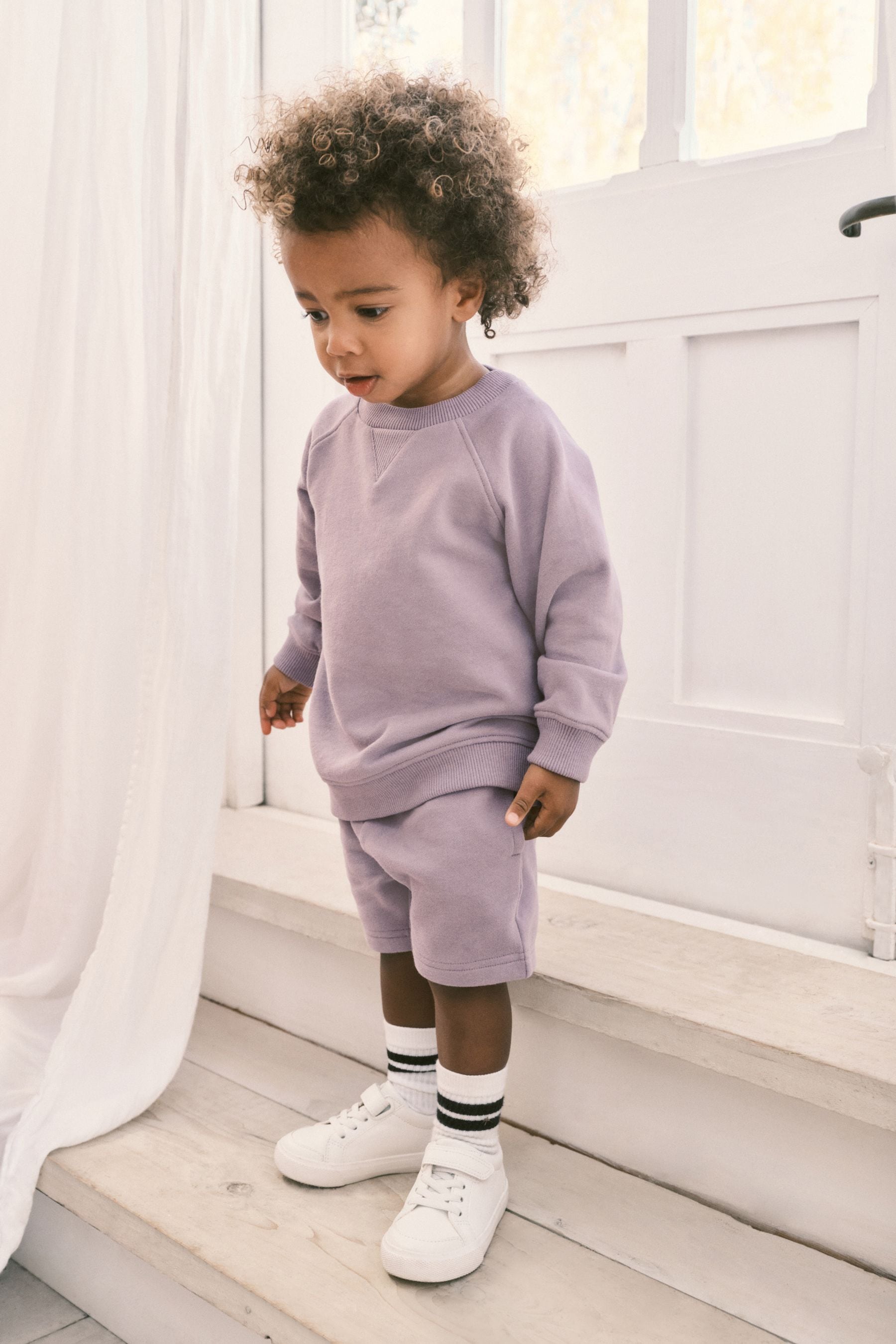 Lilac Purple Oversized Sweatshirt and Shorts Set (3mths-7yrs)