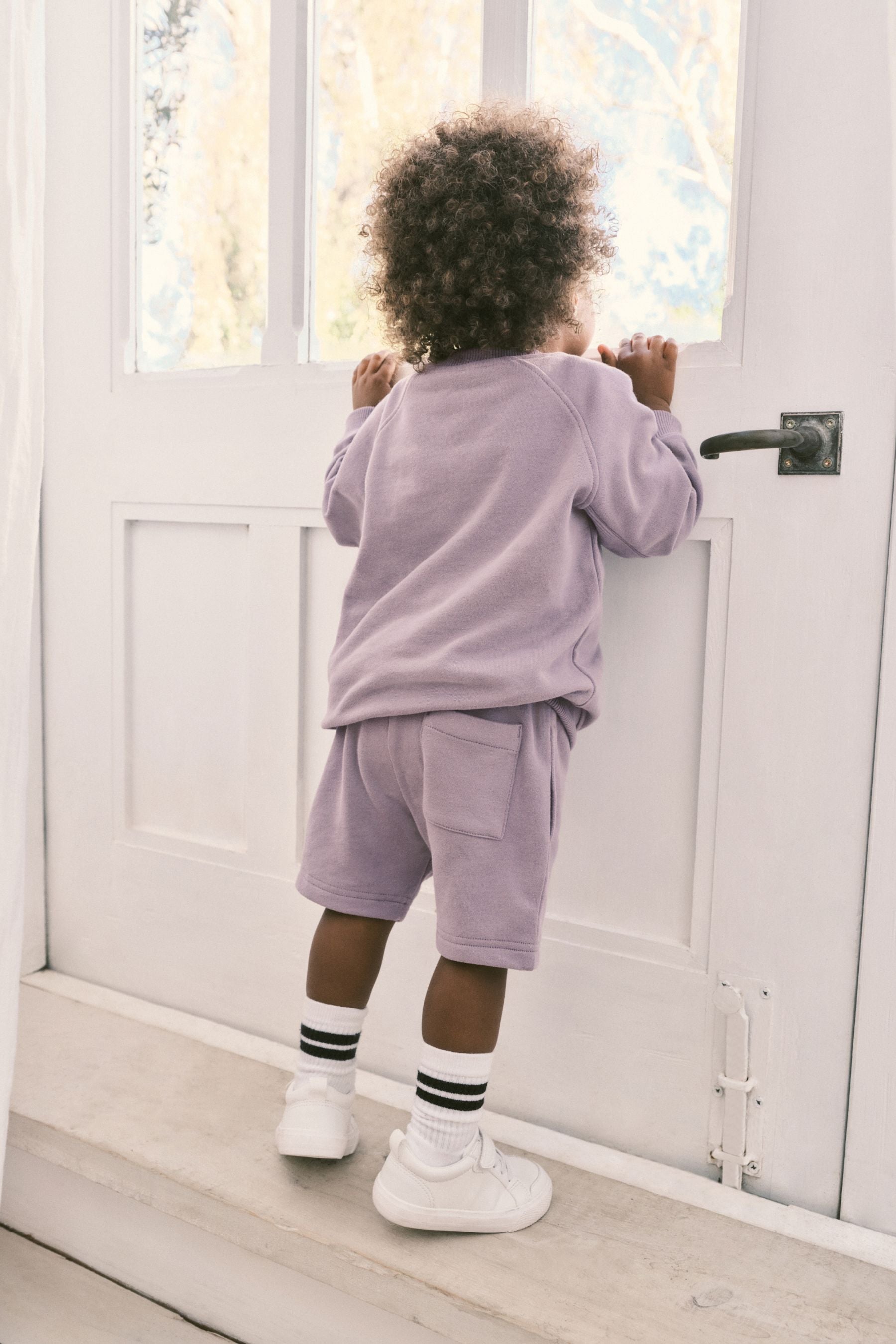 Lilac Purple Oversized Sweatshirt and Shorts Set (3mths-7yrs)