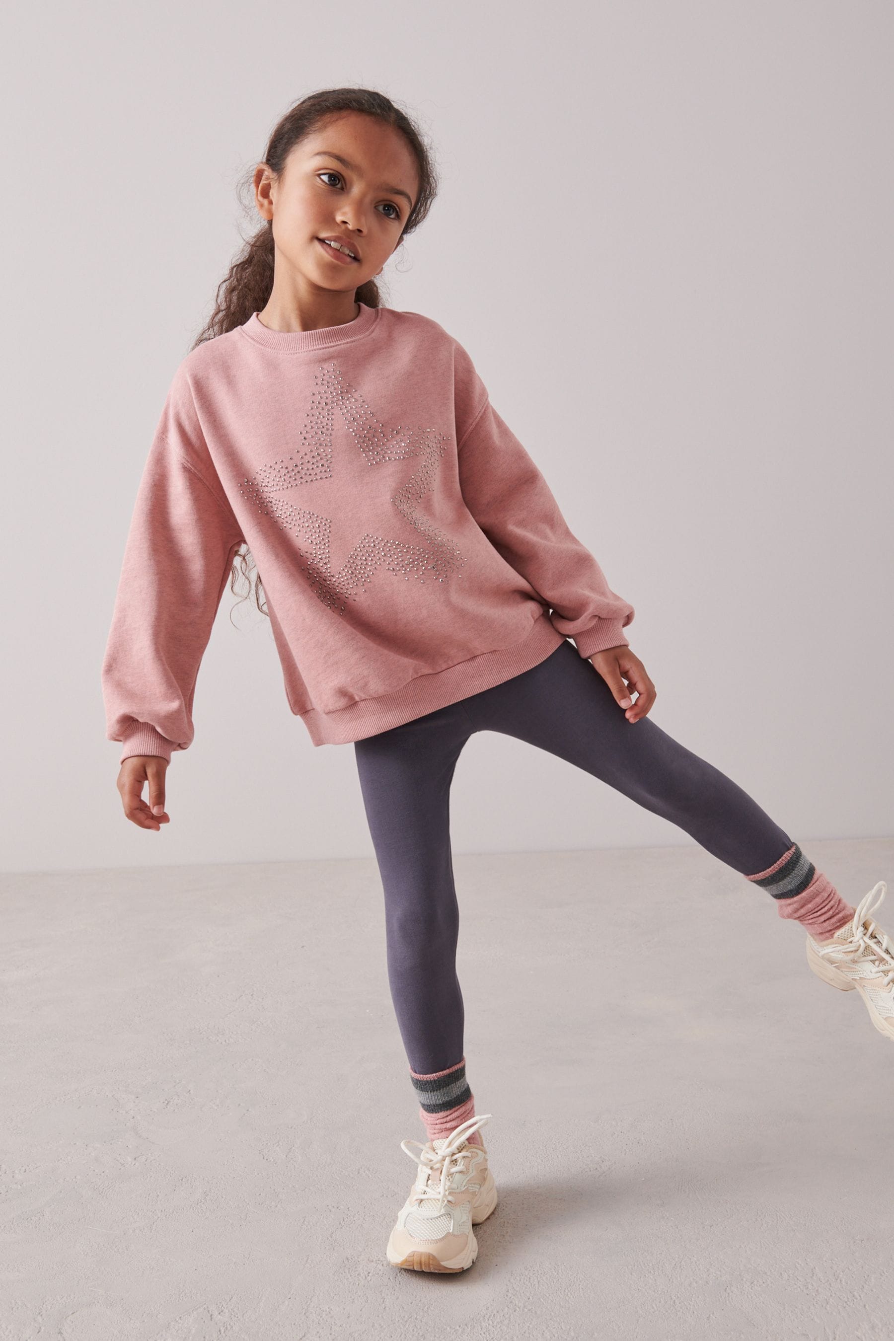 Pink Sparkle Pink Sparkle Crew Top and Leggings Set (3-16yrs)