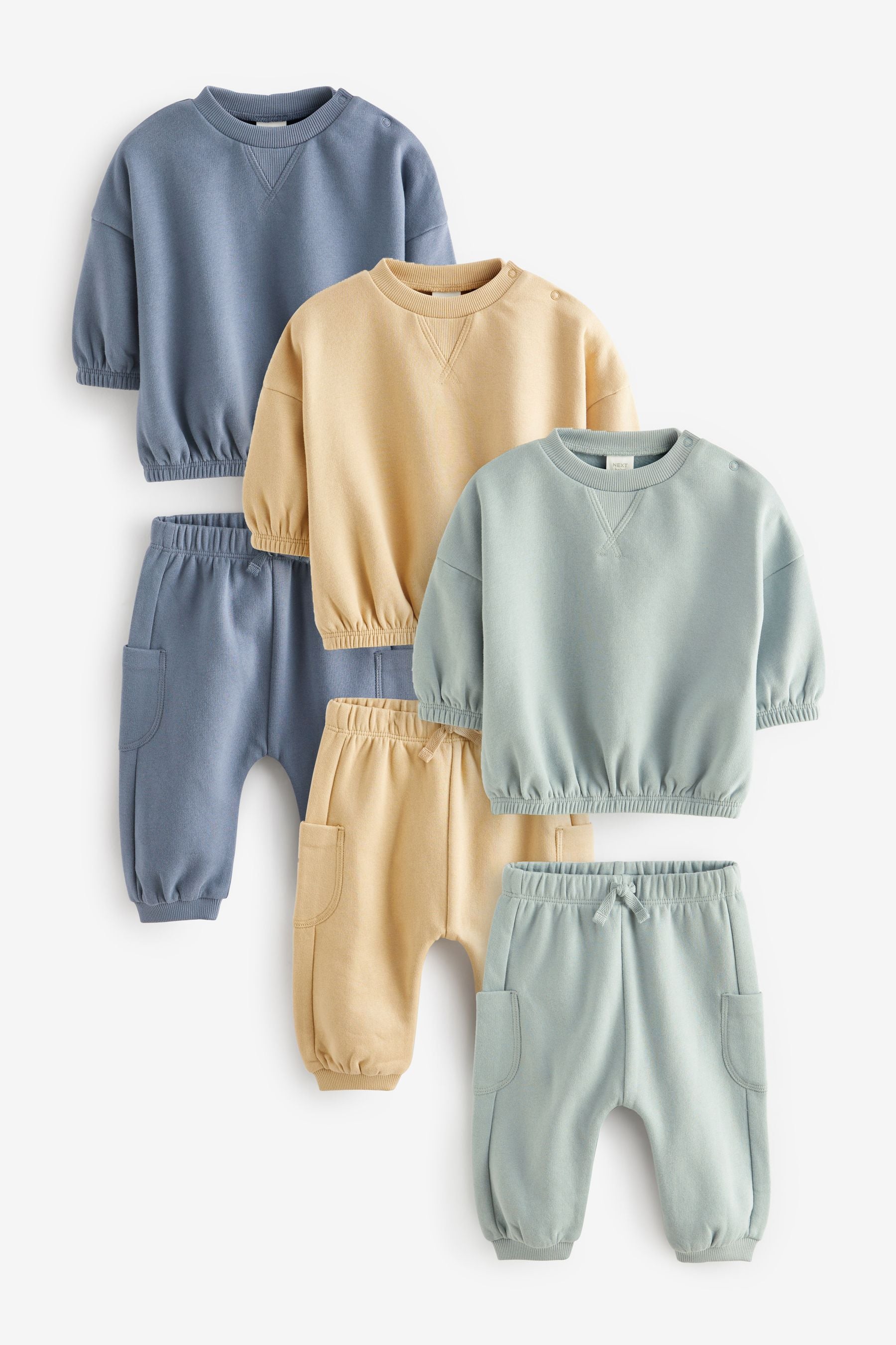 Neutral Baby Sweatshirt And Joggers Set 6 Pack