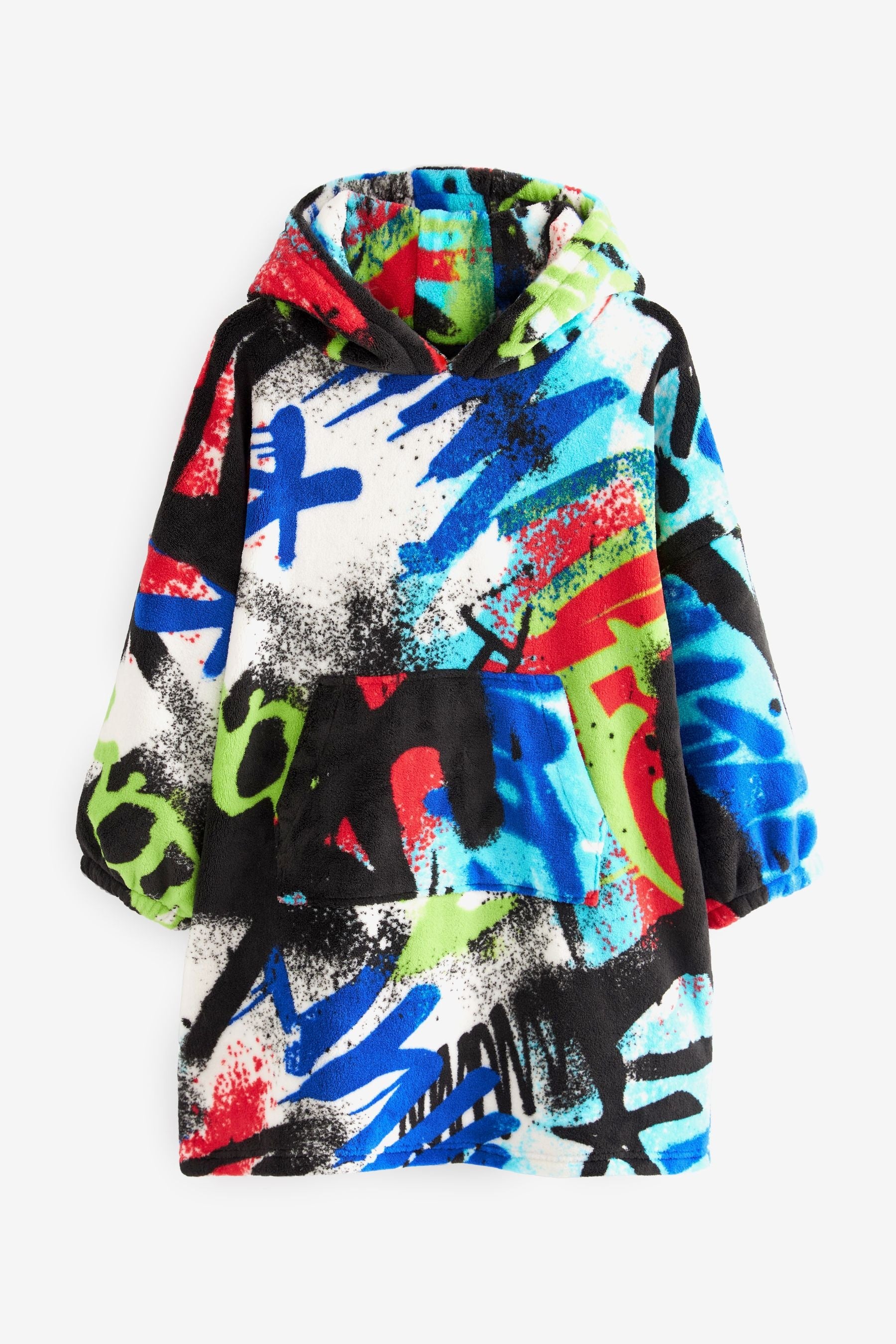 Blue Fluro Graffiti Hooded Blanket (3-16yrs)