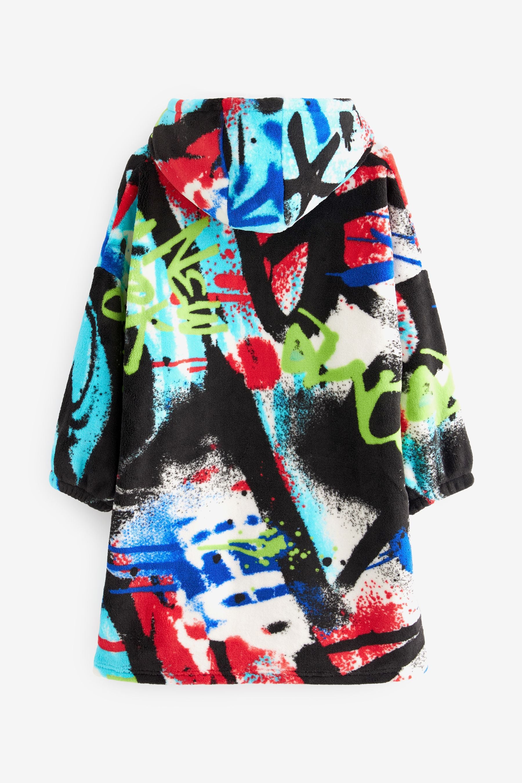 Blue Fluro Graffiti Hooded Blanket (3-16yrs)