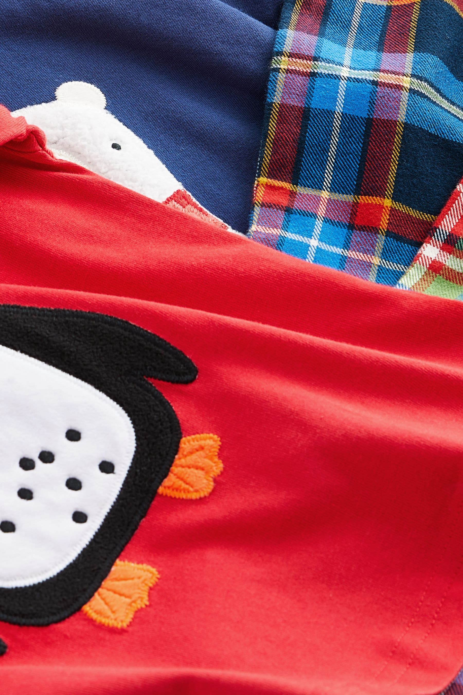 Navy Blue/Red Penguin And Polar Bear Check Pyjamas 2 Pack (9mths-8yrs)