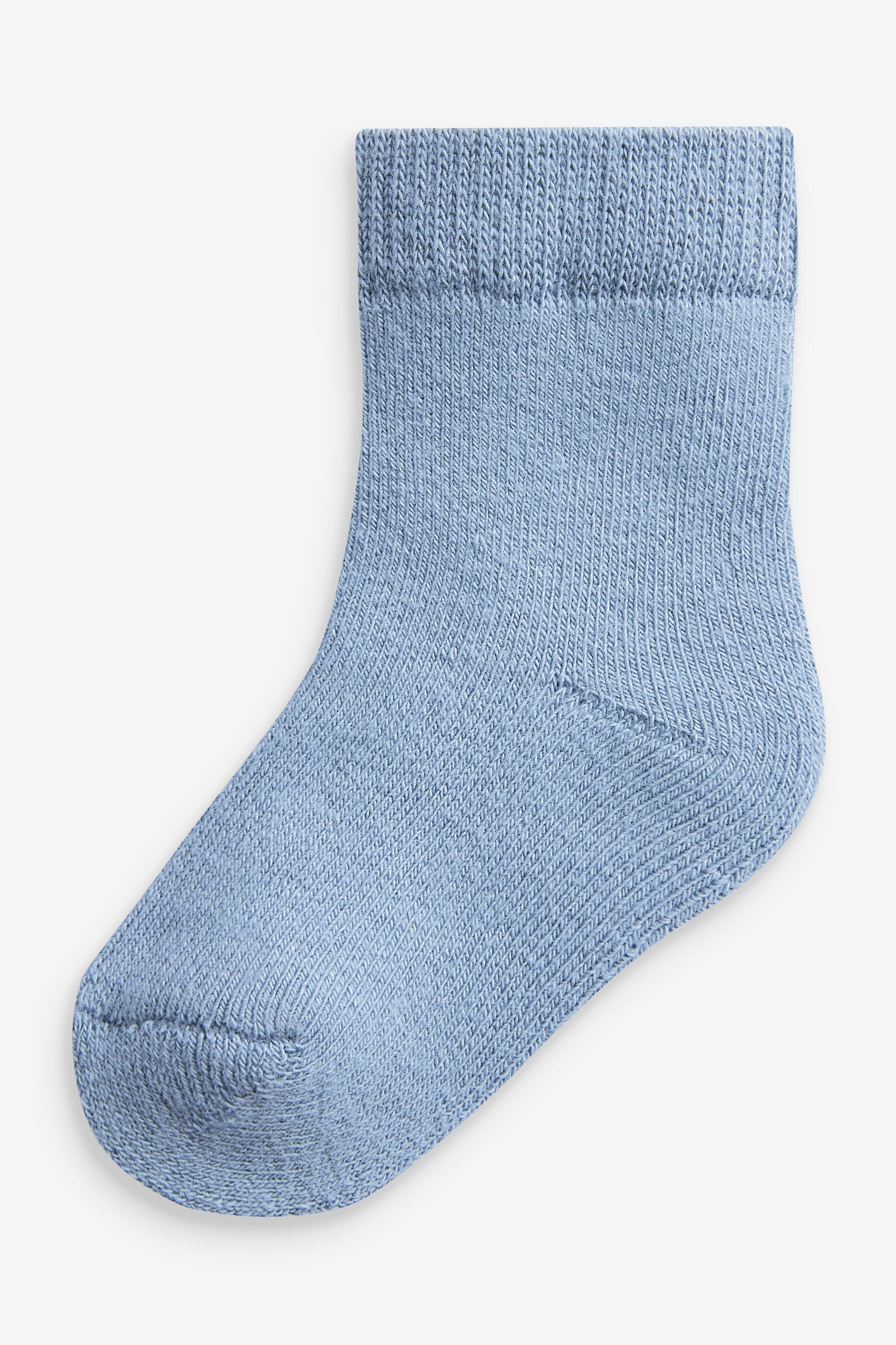 Blue 5pk Baby Towelling Socks (0mths-2yrs)