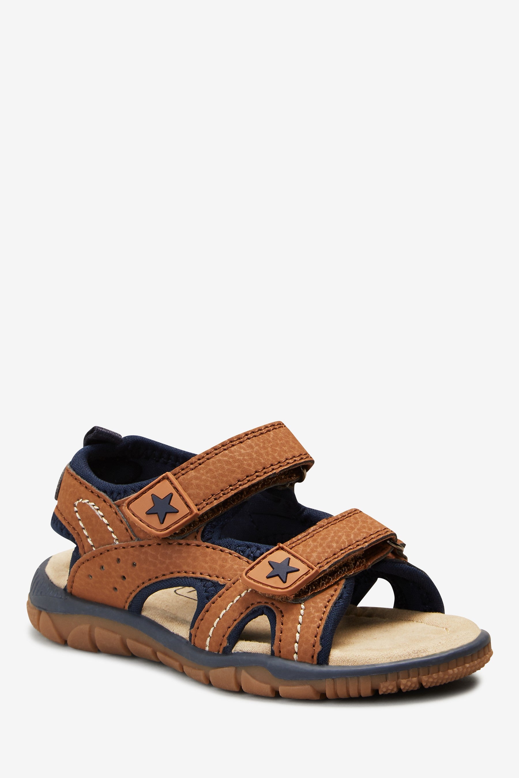 Tan Brown Two Strap Trekker Sandals