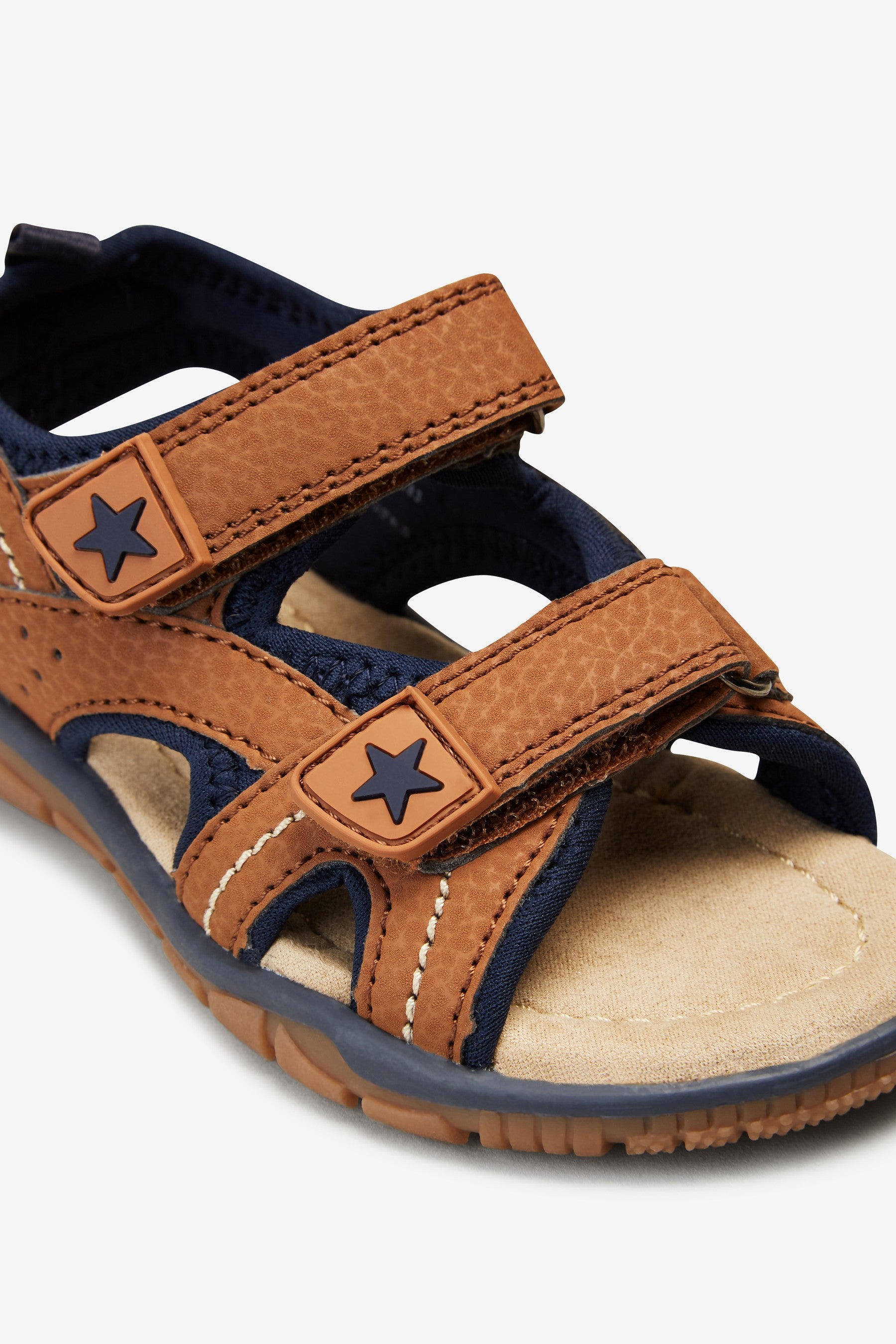 Tan Brown Two Strap Trekker Sandals