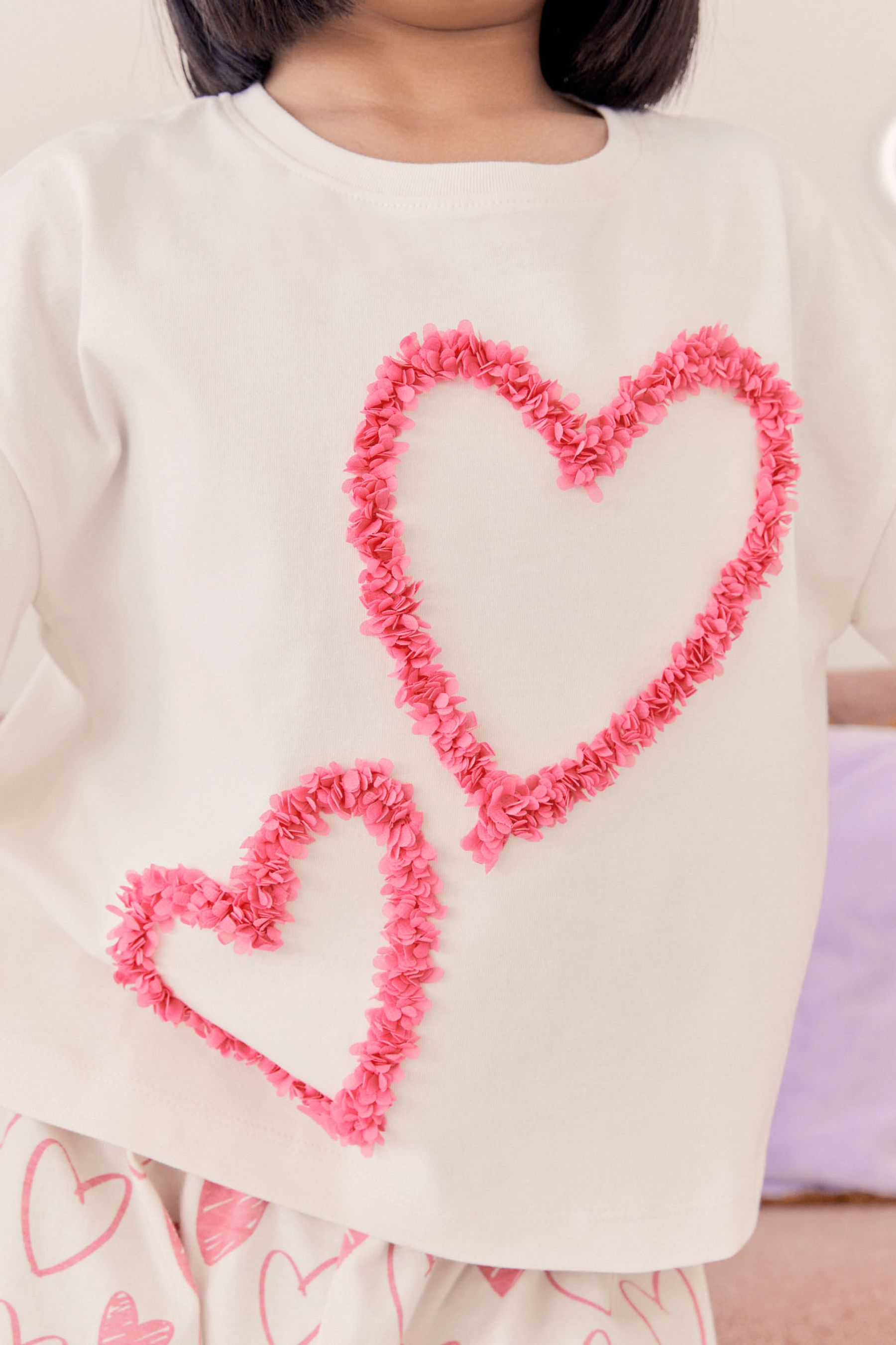 Pink/White Confetti Heart Short Pyjamas 2 Pack (3-16yrs)