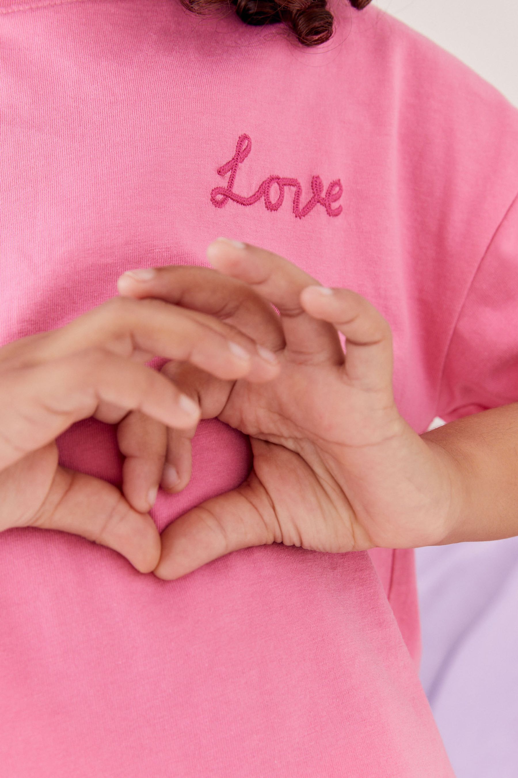 Pink/White Confetti Heart Short Pyjamas 2 Pack (3-16yrs)