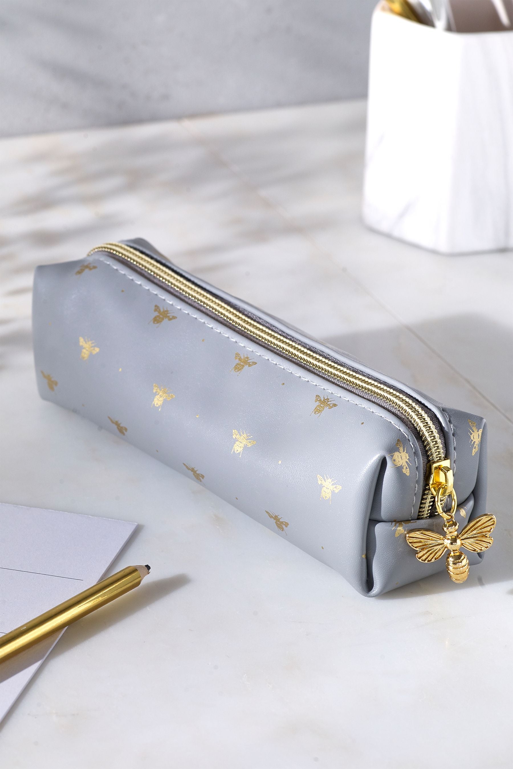 Grey Bee Pencil Case