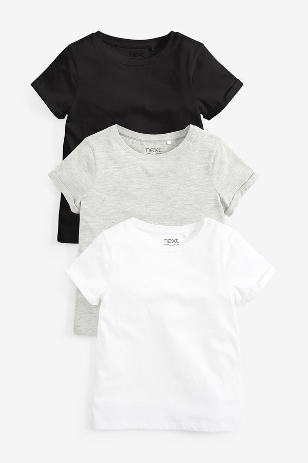 Black/White 3 Pack T-Shirts (3-16yrs)