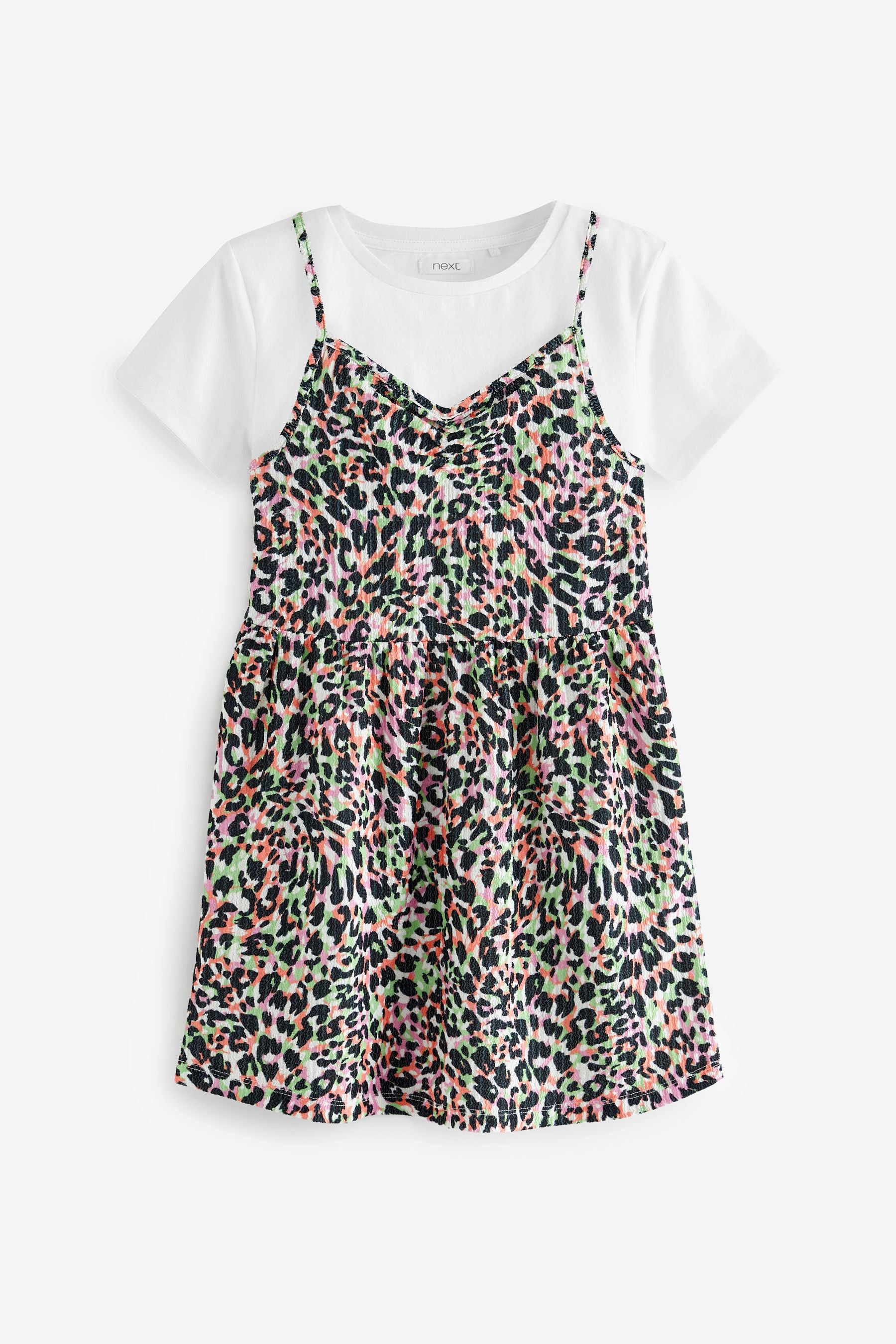 Multi Animal 2-In-1 Crinkle Jersey Dress and T-Shirt Set (3-16yrs)