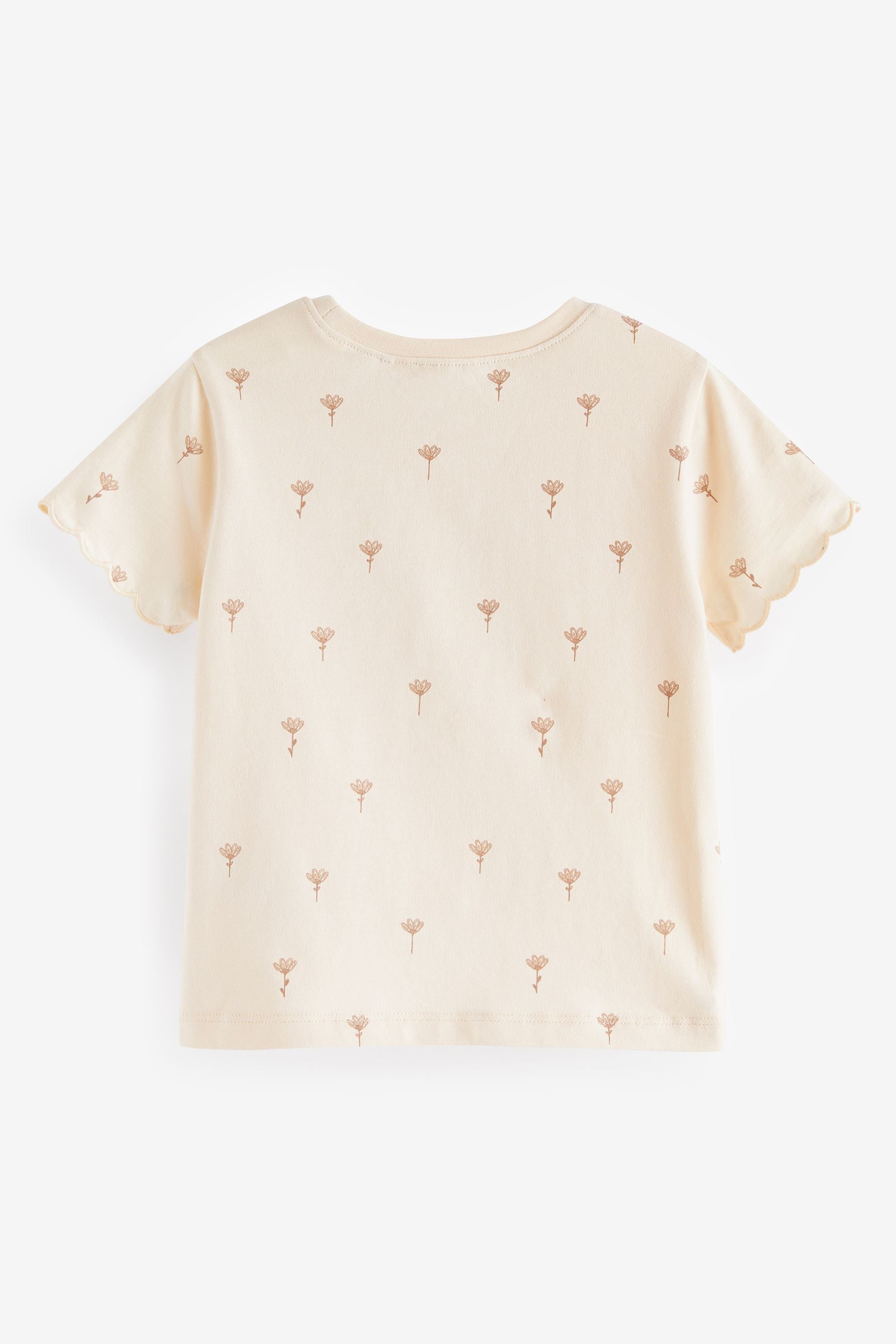 Pale Pink Short Sleeve Scallop T-Shirt (3mths-7yrs)