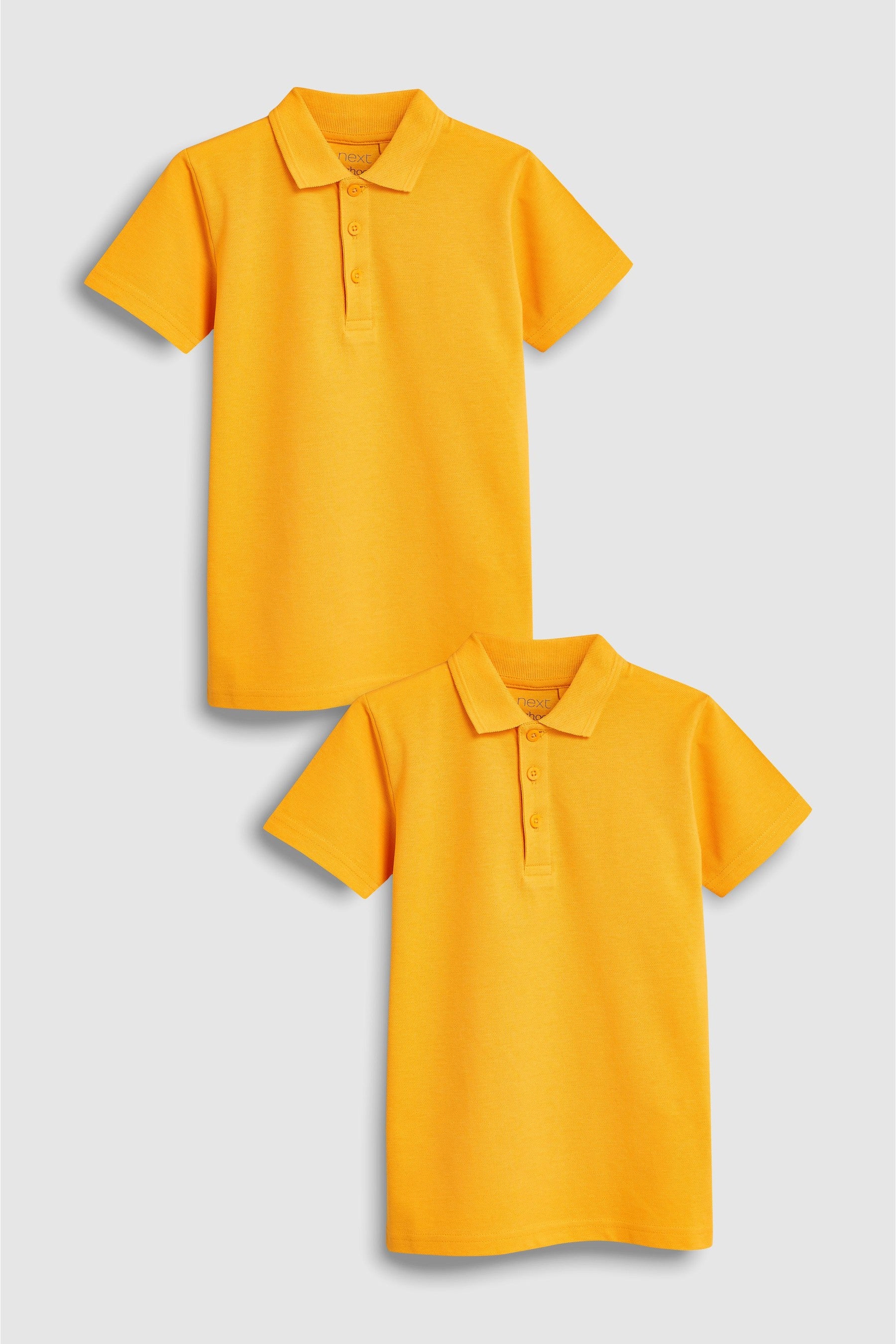 Yellow Cotton School Short Sleeve Polo Shirts (3-16yrs)