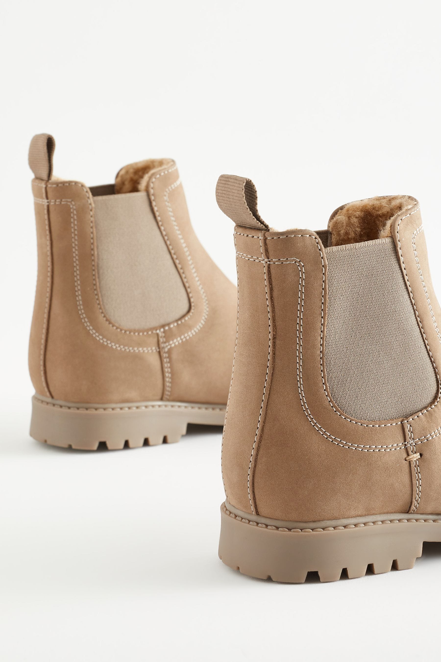 Stone Natural Thinsulate™ Warm Lined Leather Chelsea Boots