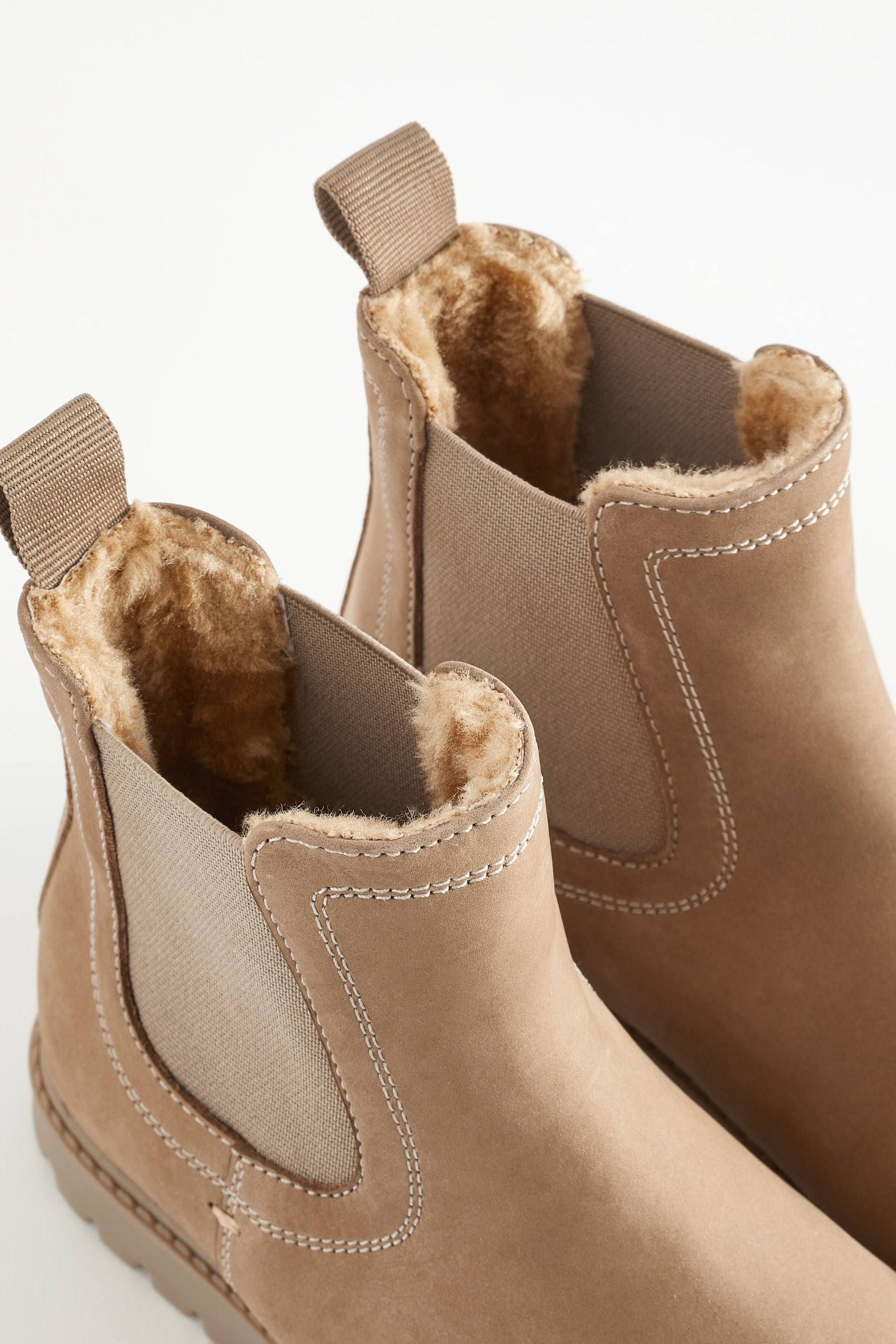 Stone Natural Thinsulate™ Warm Lined Leather Chelsea Boots