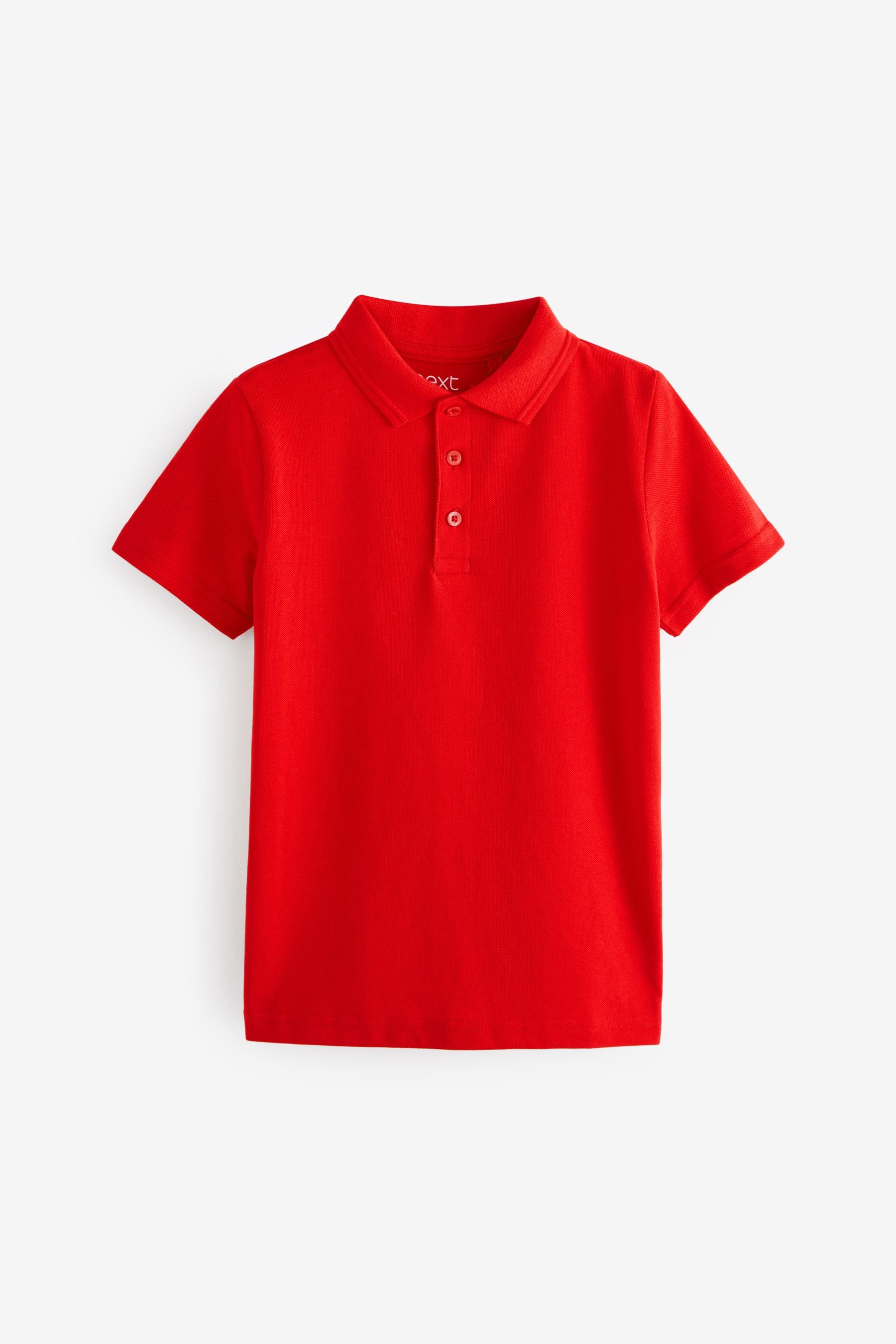 Red Cotton School Short Sleeve Polo Shirts (3-16yrs)